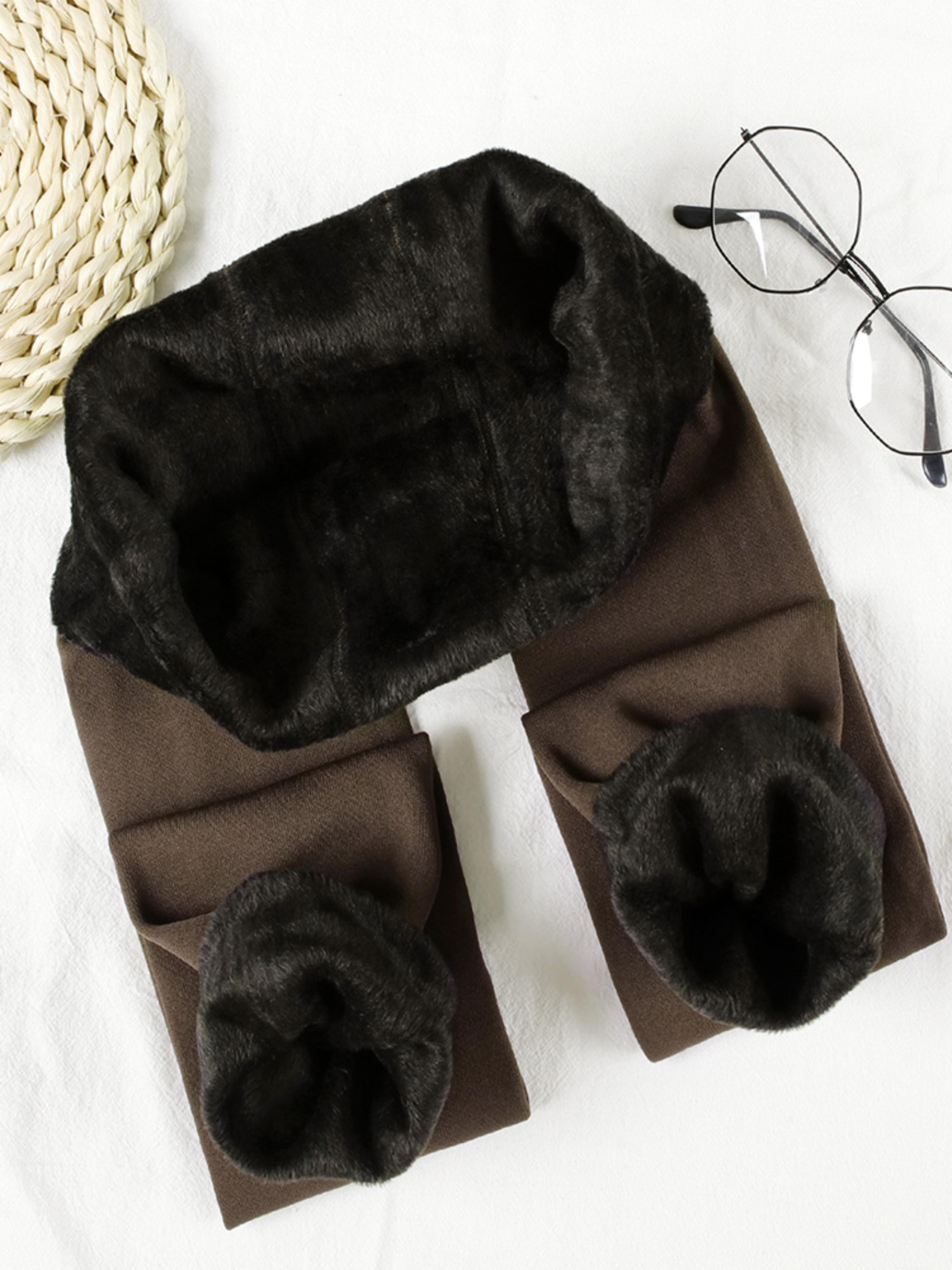Womens High Waisted Fleece Lined Leggings For Cold Weather 6