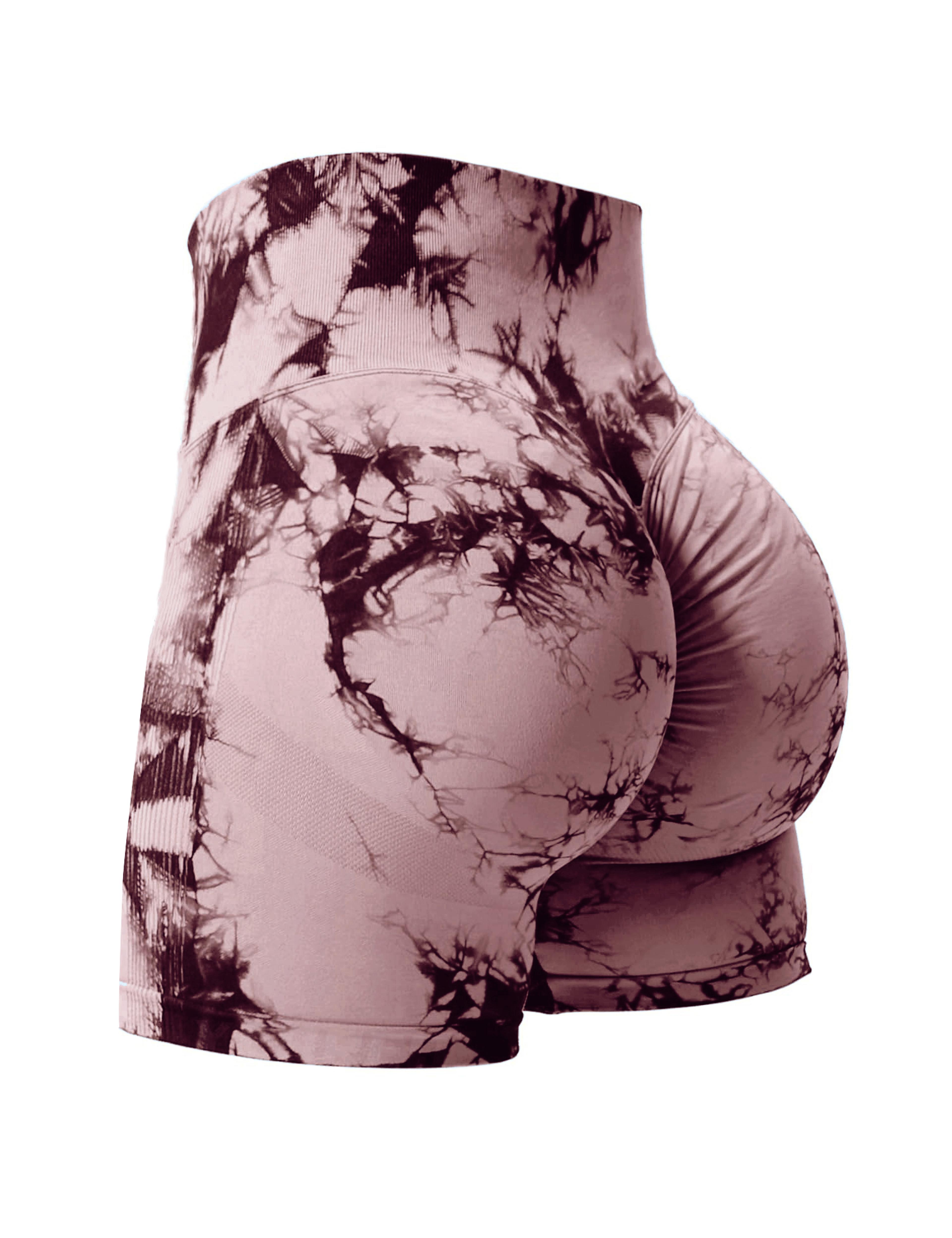 Womens High Waisted Tie Dye Seamless Workout Shorts With Butt Lifting Fit 9