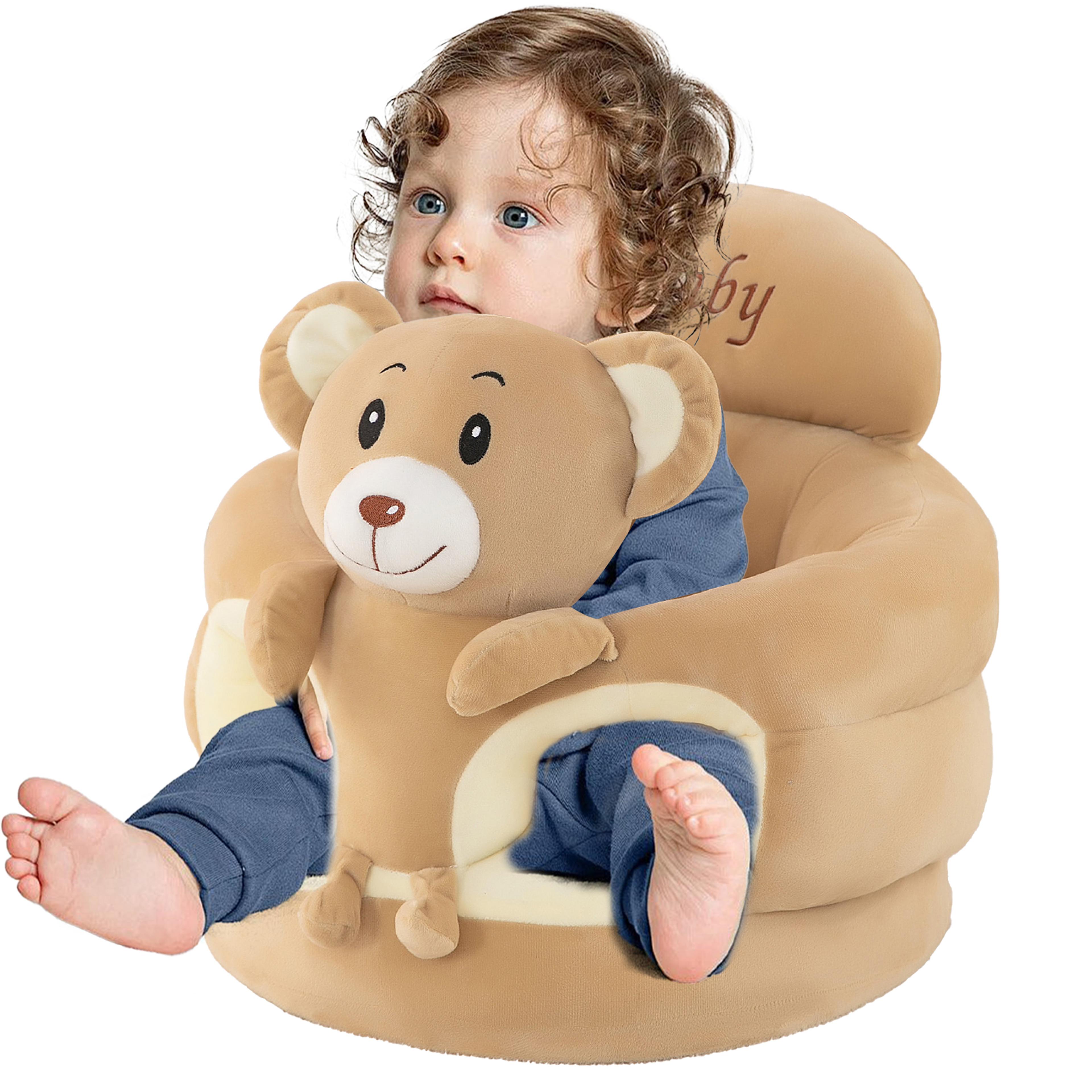 animal shaped plush baby floor seat with anti slip sitting support