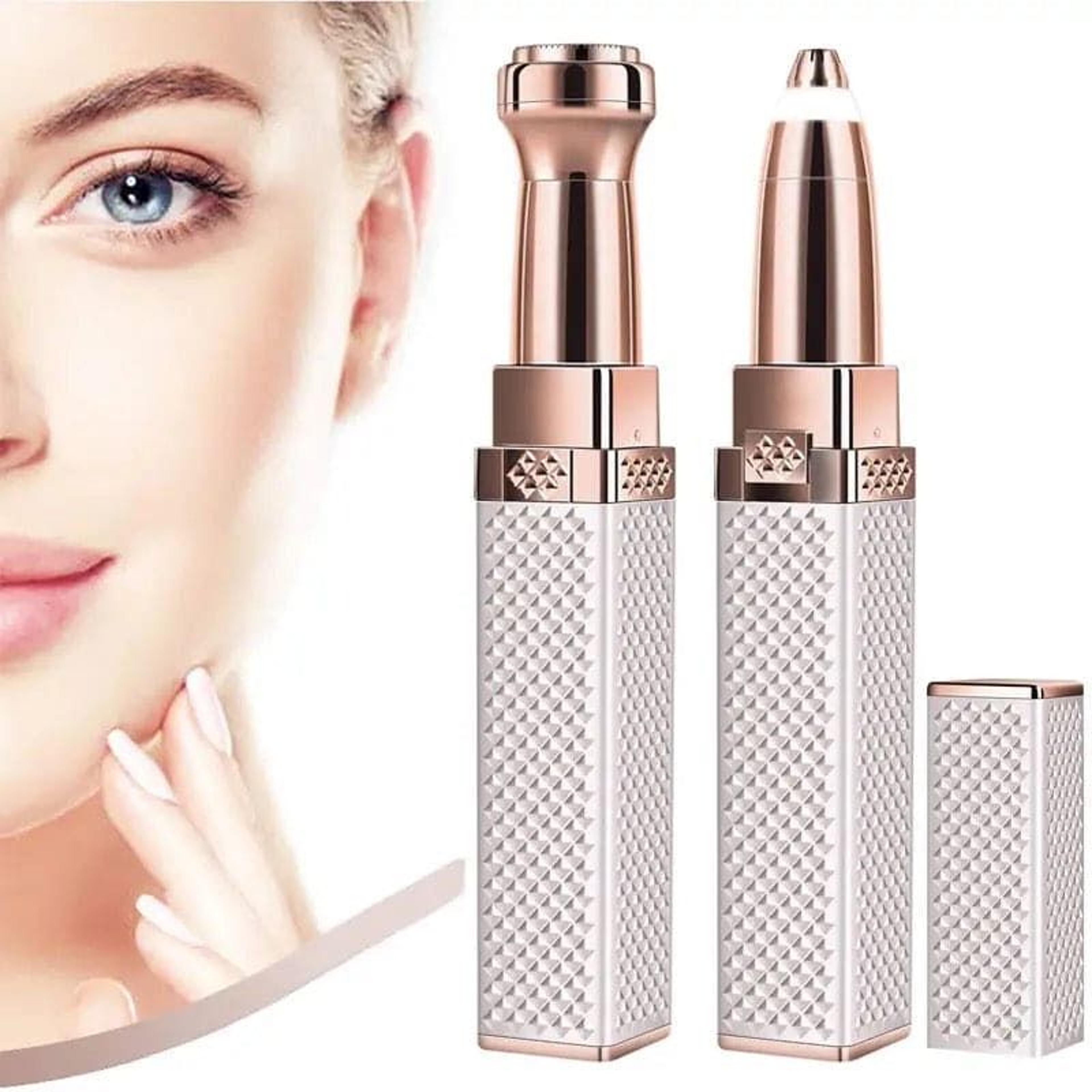 2-in-1 led hair shaver & eyebrow razor, rechargeable women's grooming tool for facial hair & peach fuzz removal