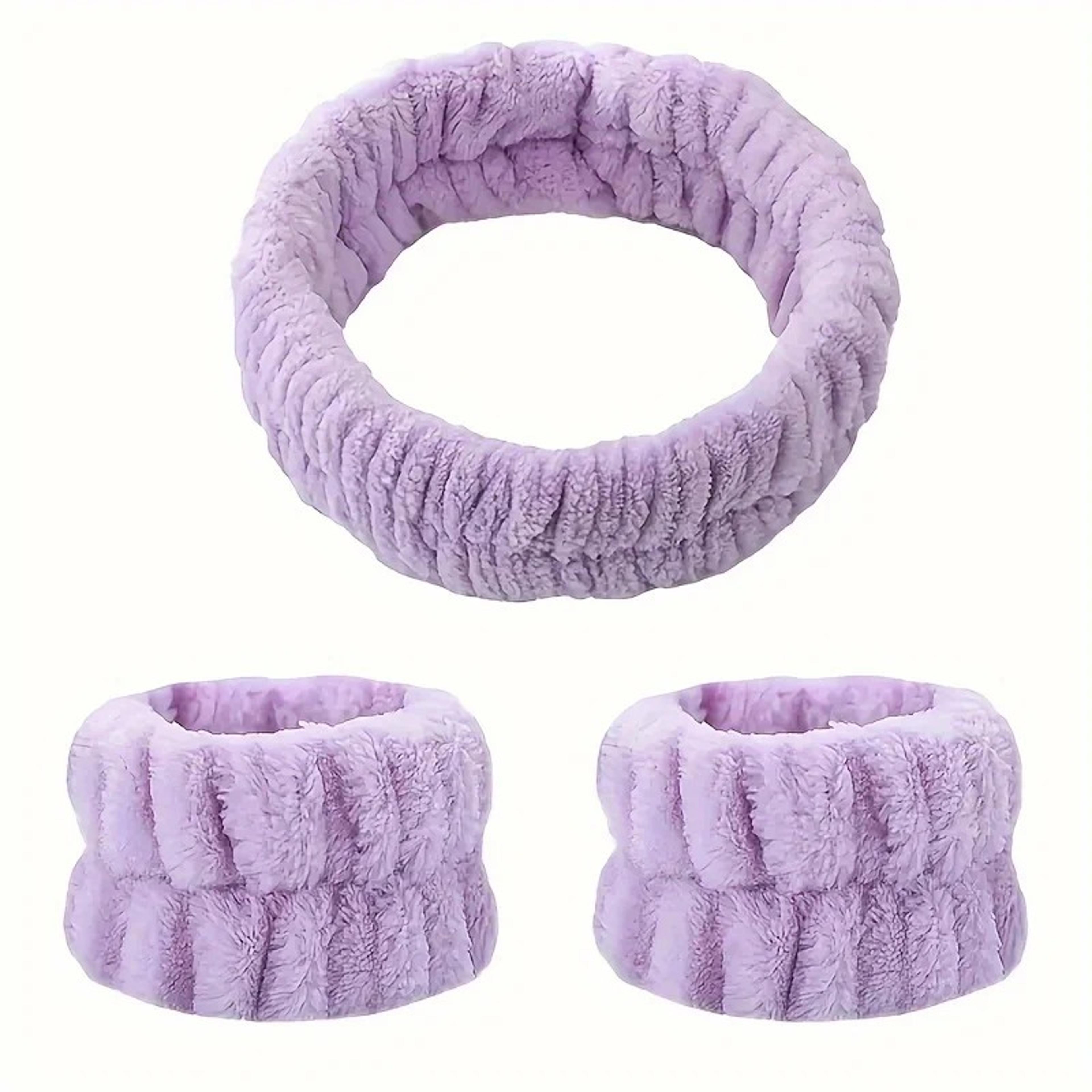 Velvet Facial High Elastic Makeup Hairband  Face Wash Wristband Set  Soft Skin Care  Spa Essentials 10