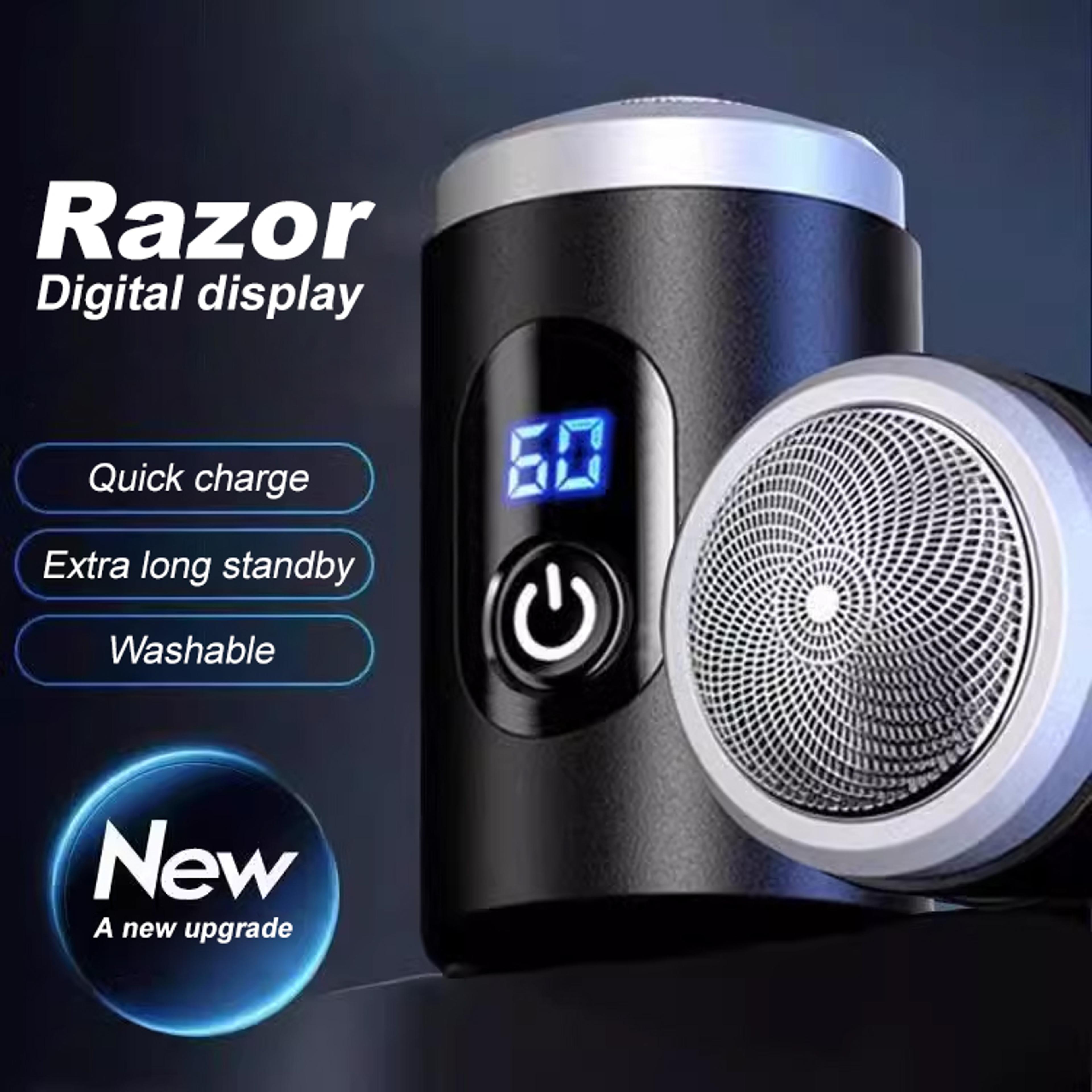 portable shaver, multiple blades, all-aluminum body, type-c charging, led digital display, travel grooming