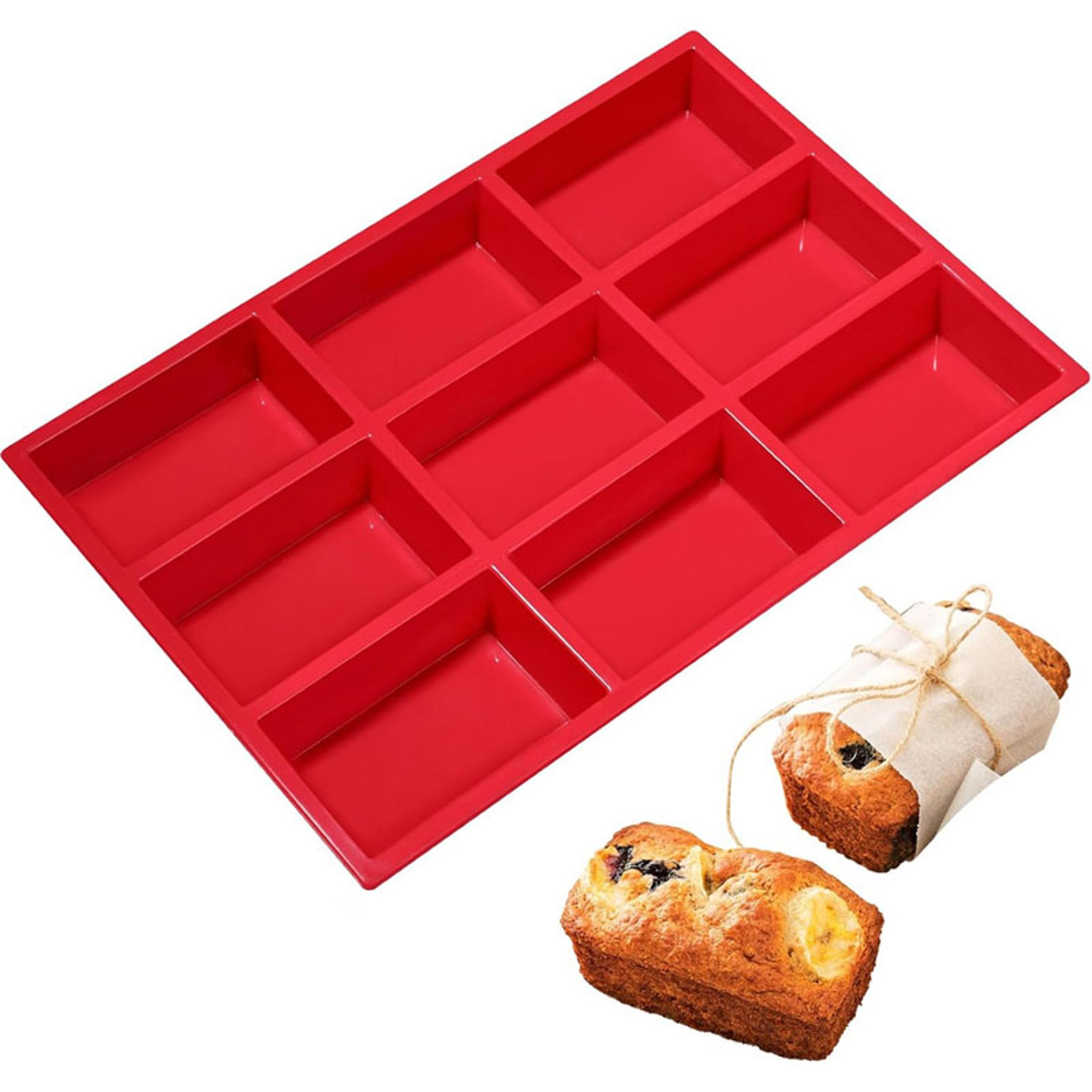 mini loaf pans non-stick, cavity silicone bread molds, heat resistant baking moulds for bread & cornbread, mini bread