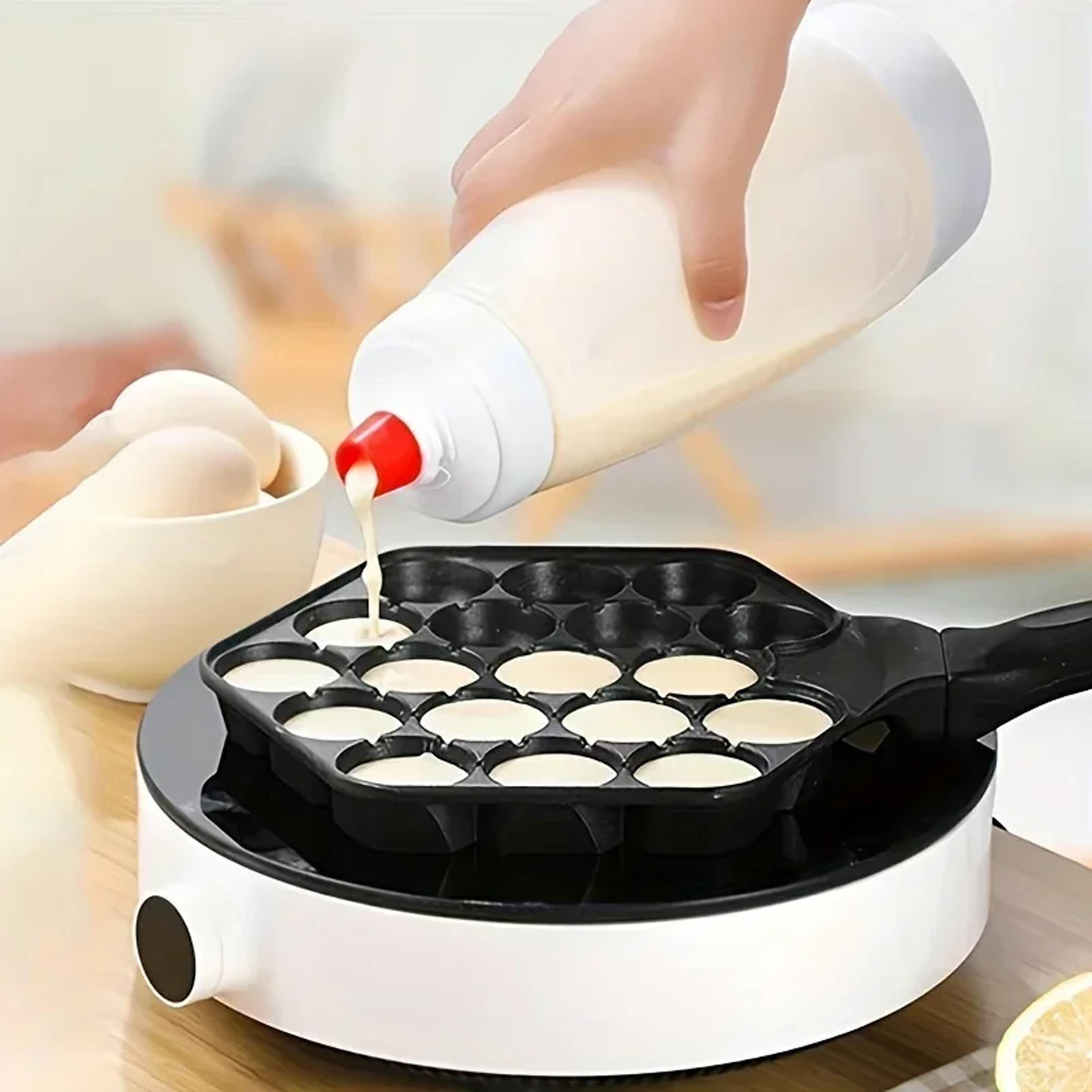 Handheld Pancake Batter Mixer Bottle With Measurement Marks Cream Whisk Blender Ball Dispenser Waff 3