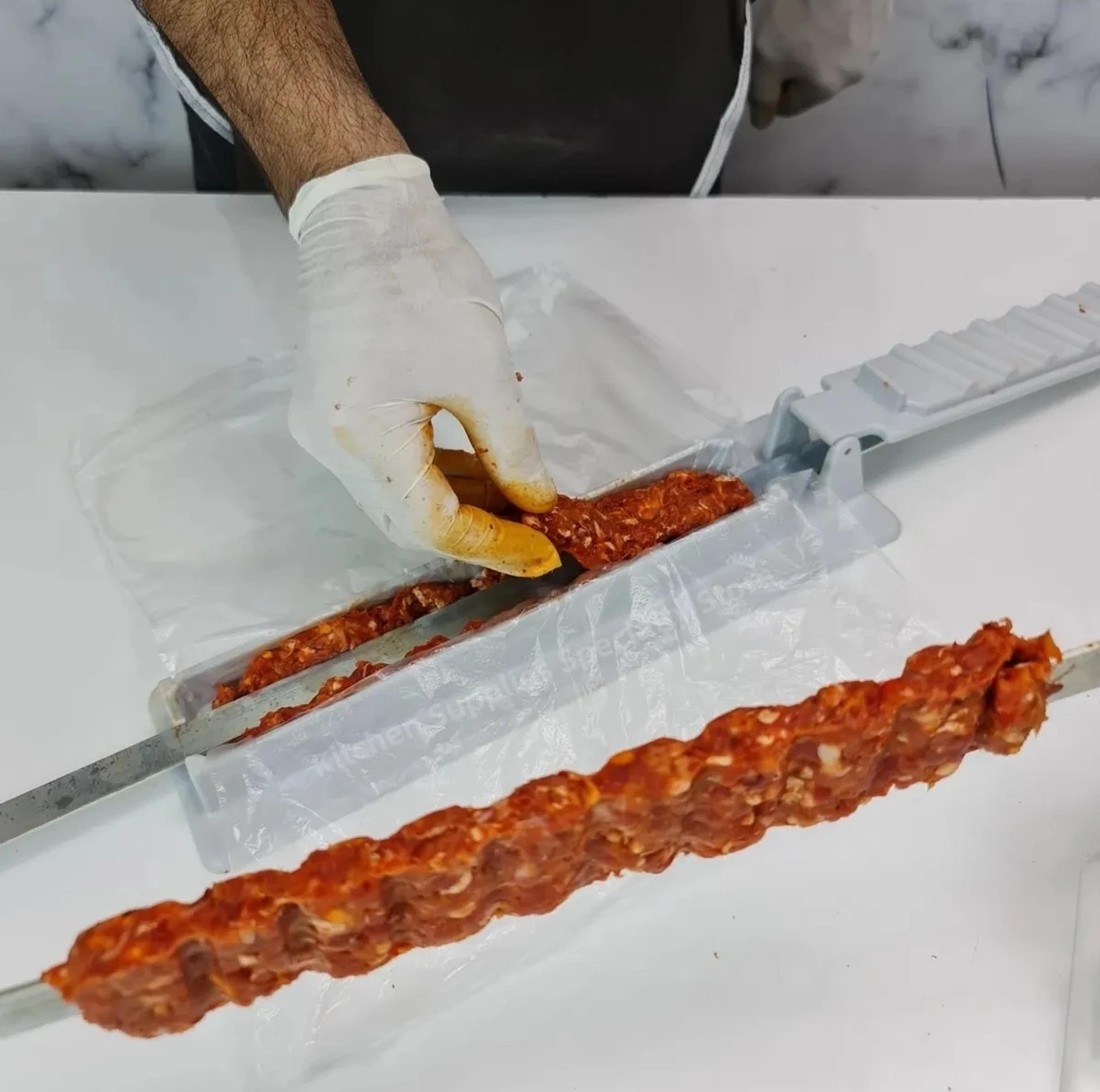 single row kebab maker, bbq meat skewer machine, reusable plastic kebab press maker, bbq tool for kebab preparation
