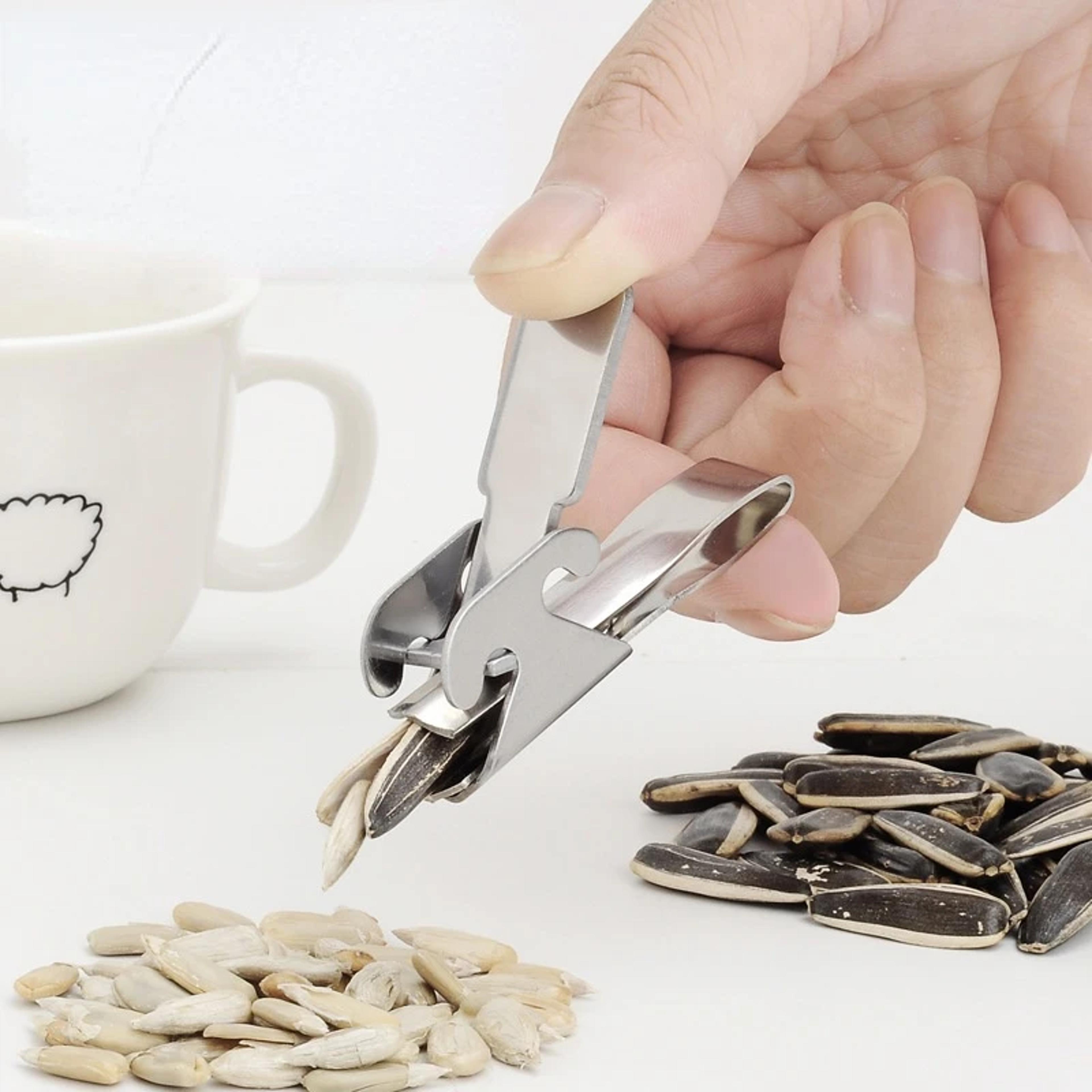Stainless Steel Melon Seeds Sheller Nuts Opener Plier Clamp Pistachio Walnut Pine Opener Sunflower  6
