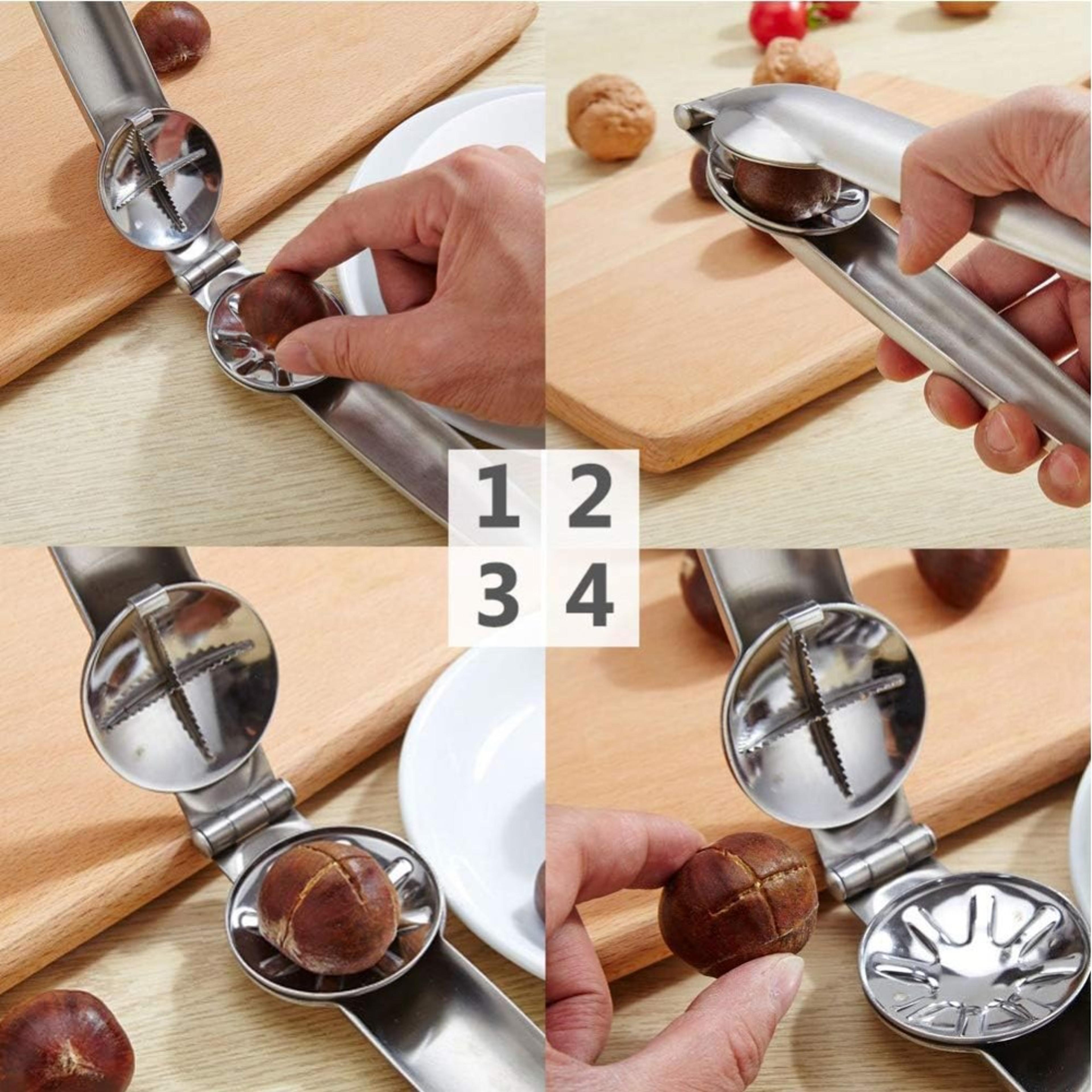 Chestnut Cutter Stainless Steel Shell Opener Multifunctional Dried Fruit Shell Opener Metal Chestnu 4