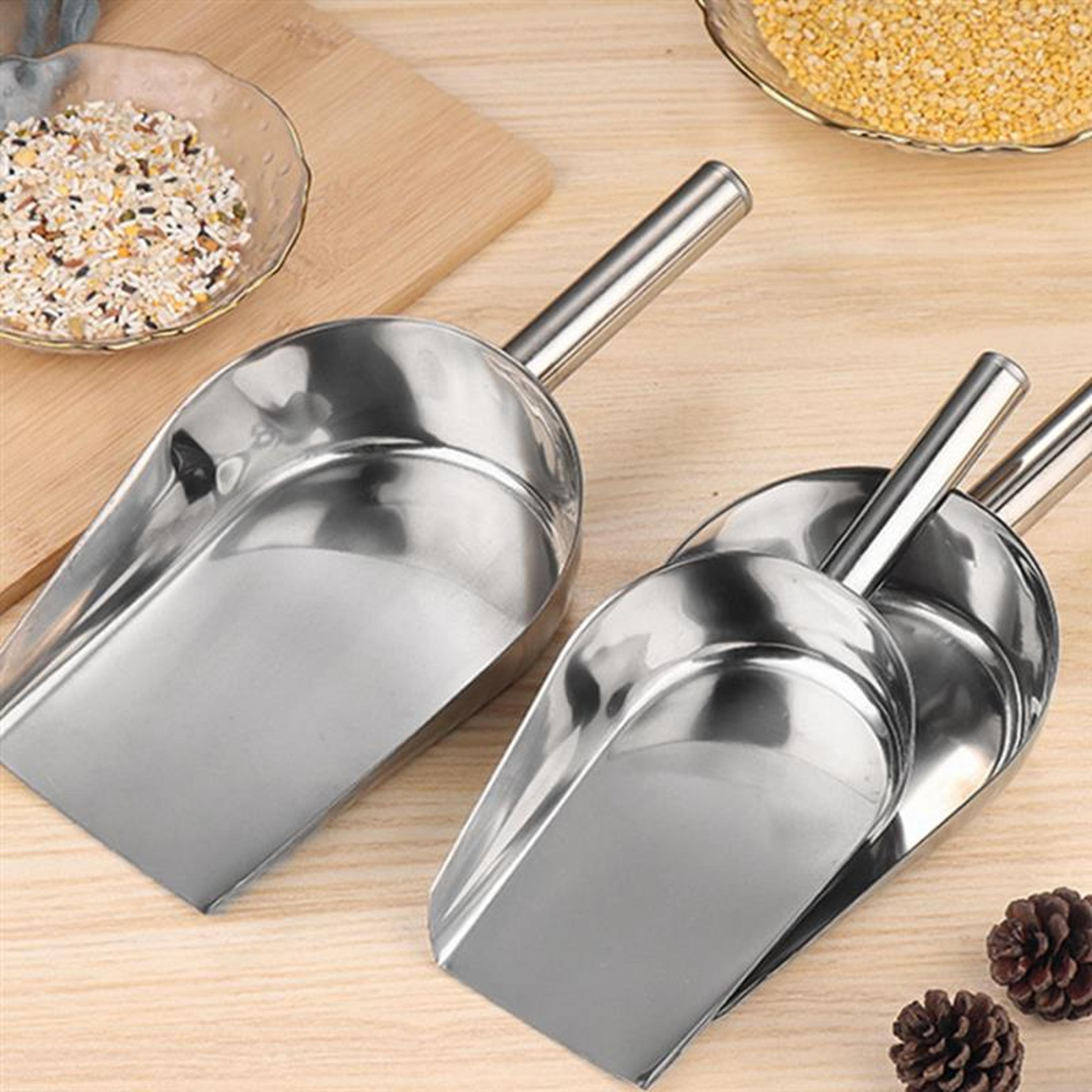 stainless steel scoop, kitchen candy flour nut scoop, dry food shovelling, buffet party grain food storage