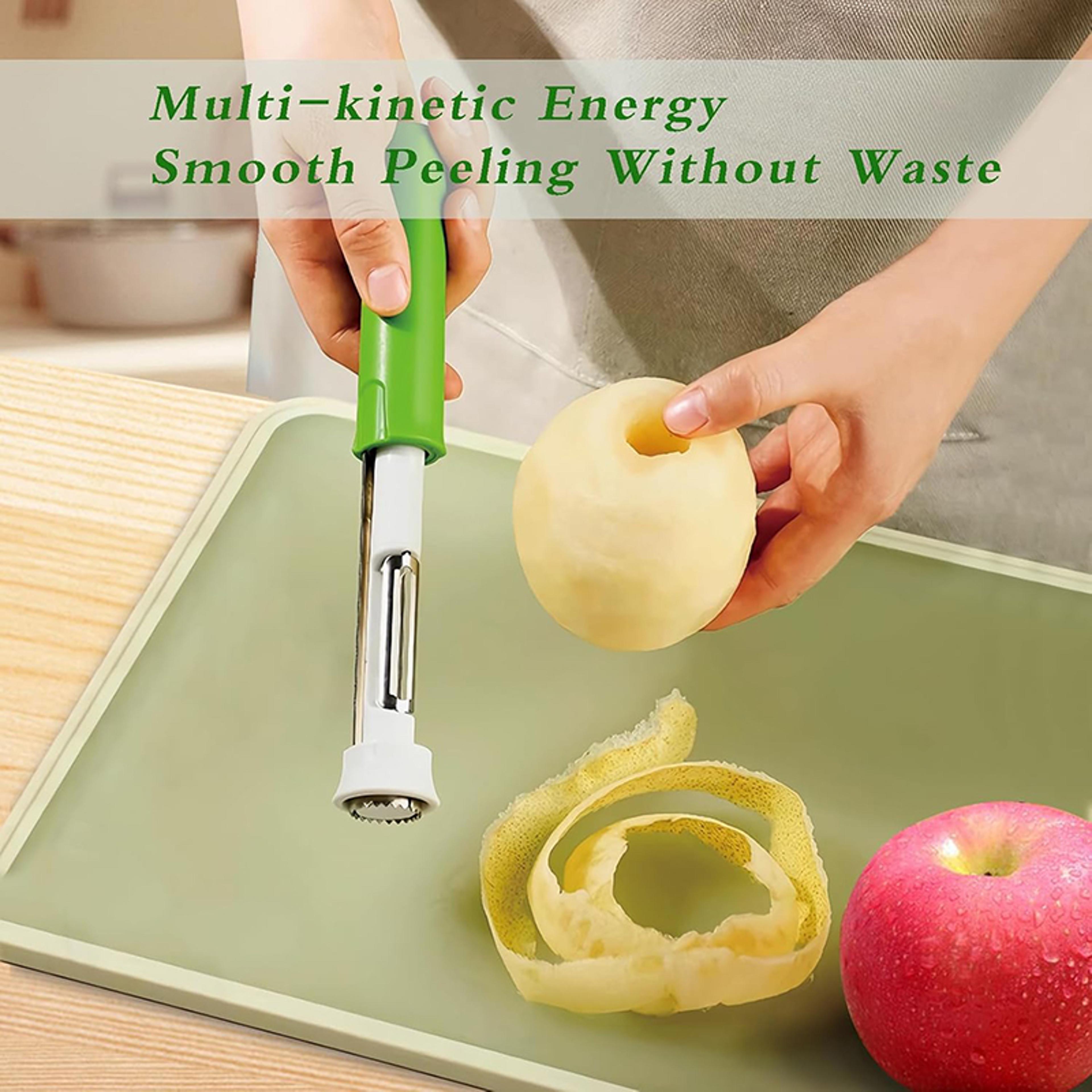Stainless Steel Fruit Corer Adjustable Apple Core Remover Tool With Peeler Kitchen Gadget For Pears 2