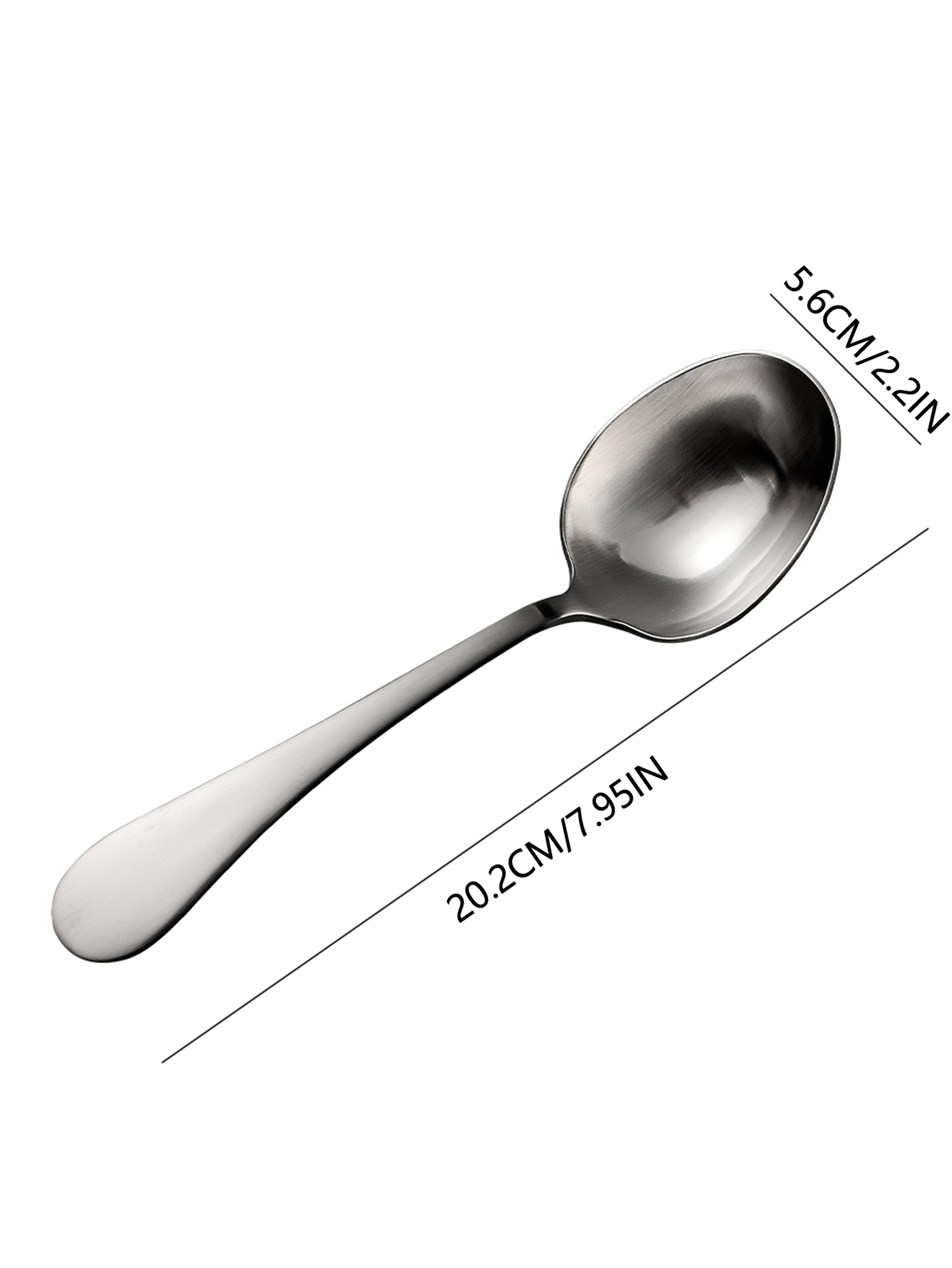Deep Round Soup Spoons Stainless Steel Large Soup Spoons For Cereal Bouillon Milk Soup Perfect For  6