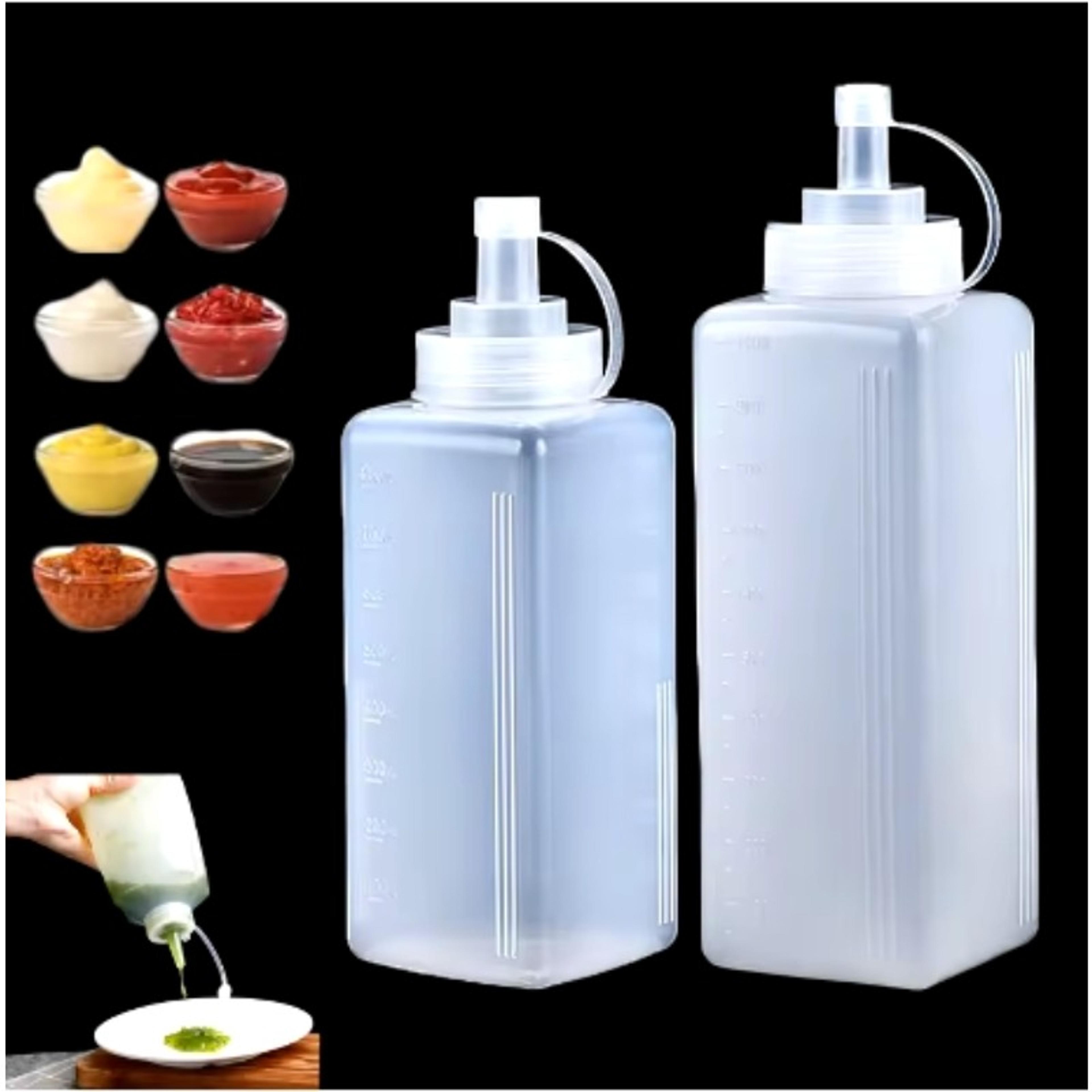 large capacity condiment squeeze bottle with lid 800ml-1000ml leakproof condiment dispenser for sauces