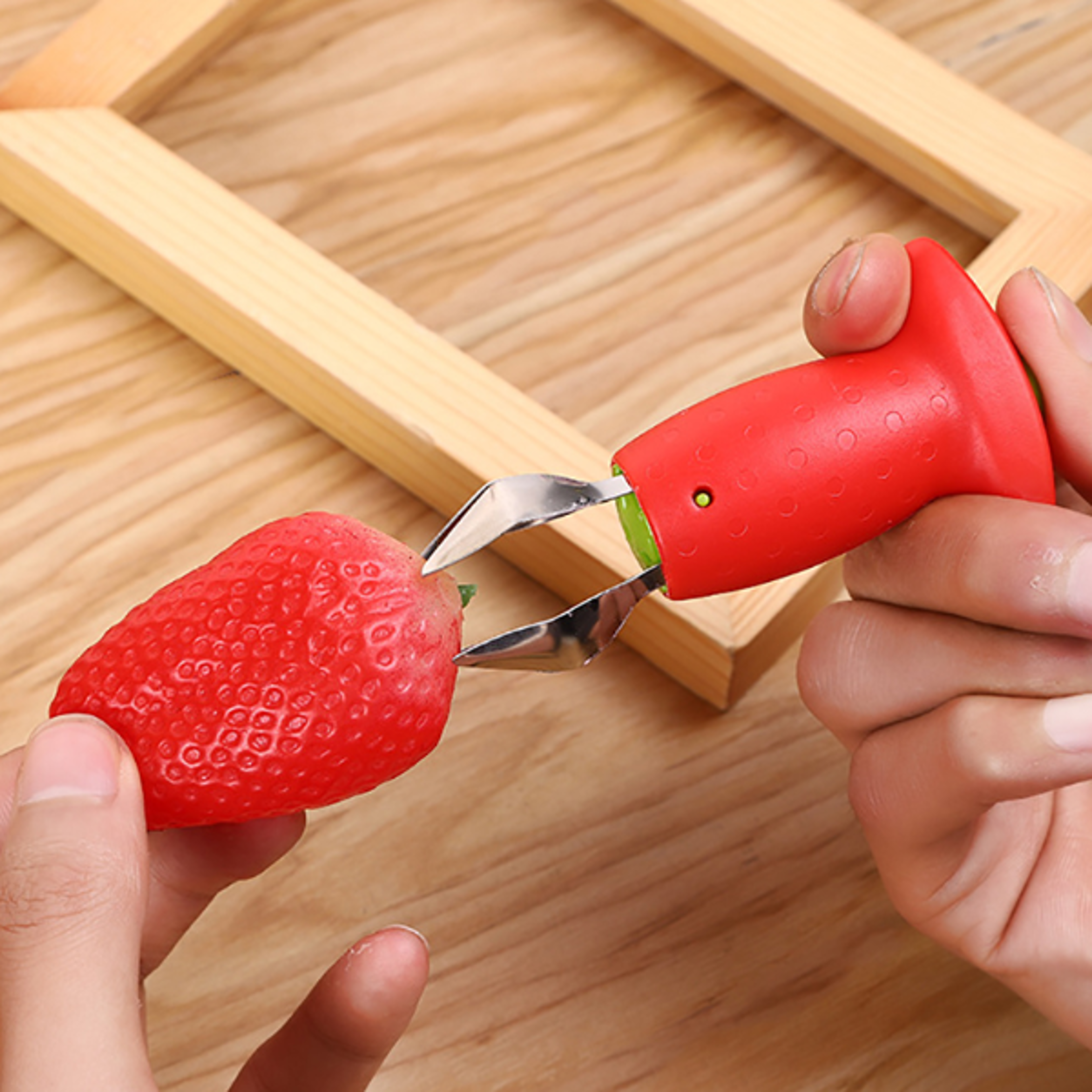strawberry stem & core remover tool easy strawberry huller for fast fruit prep