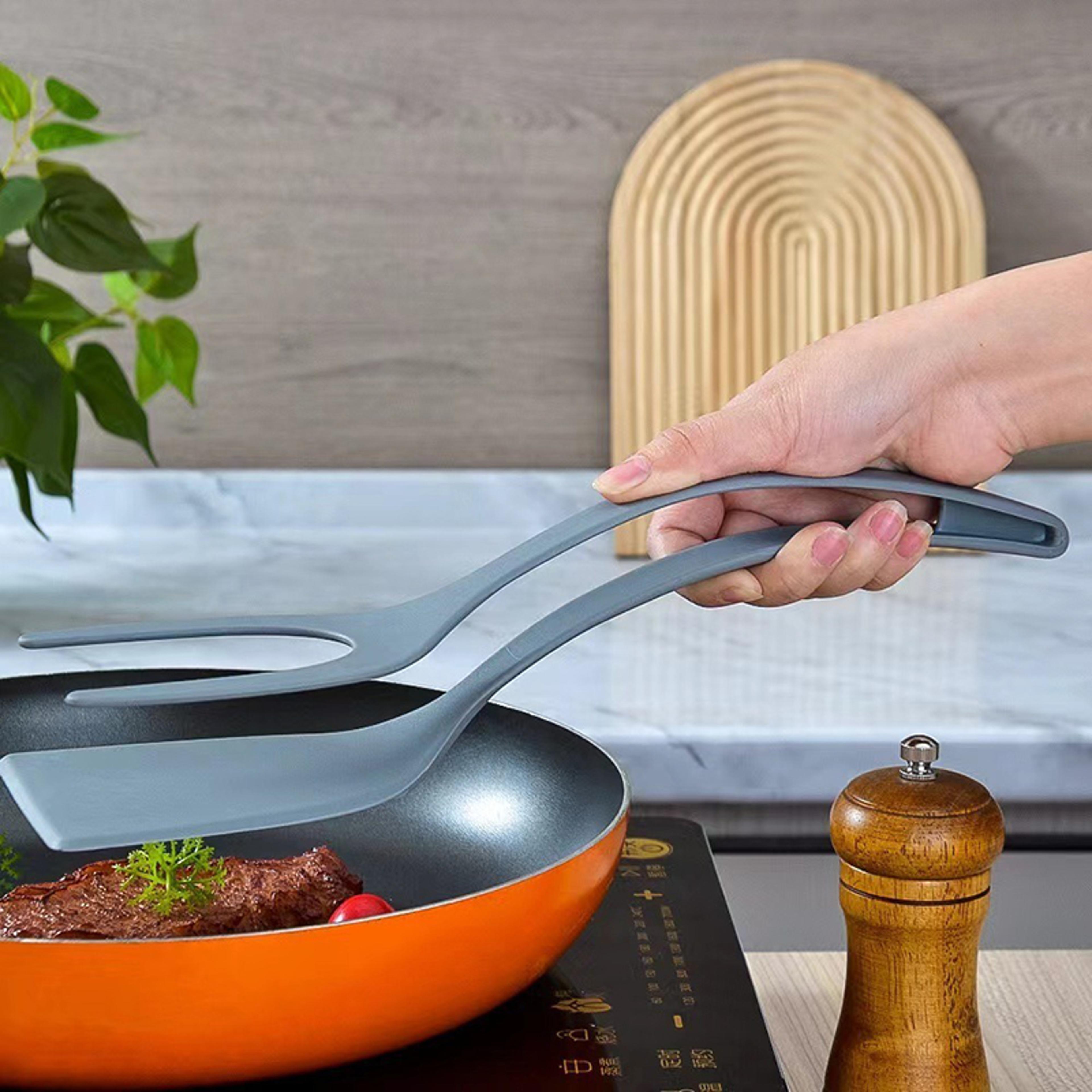 2 In 1 Spatula Tongs For Easy Pancake Egg  Omelet Flipping 2