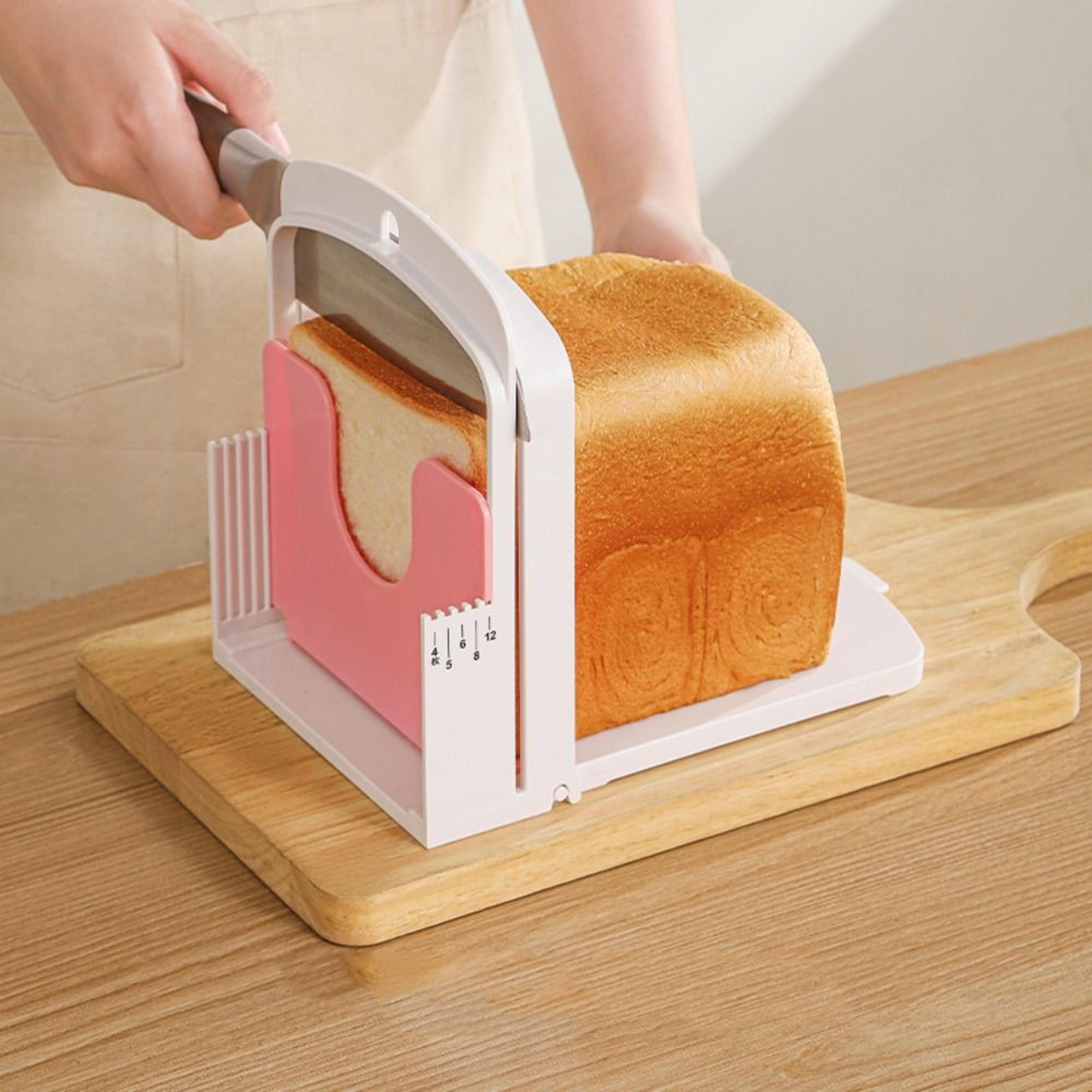 precision slice foldable bread slicer guide for homemade loaves & toast