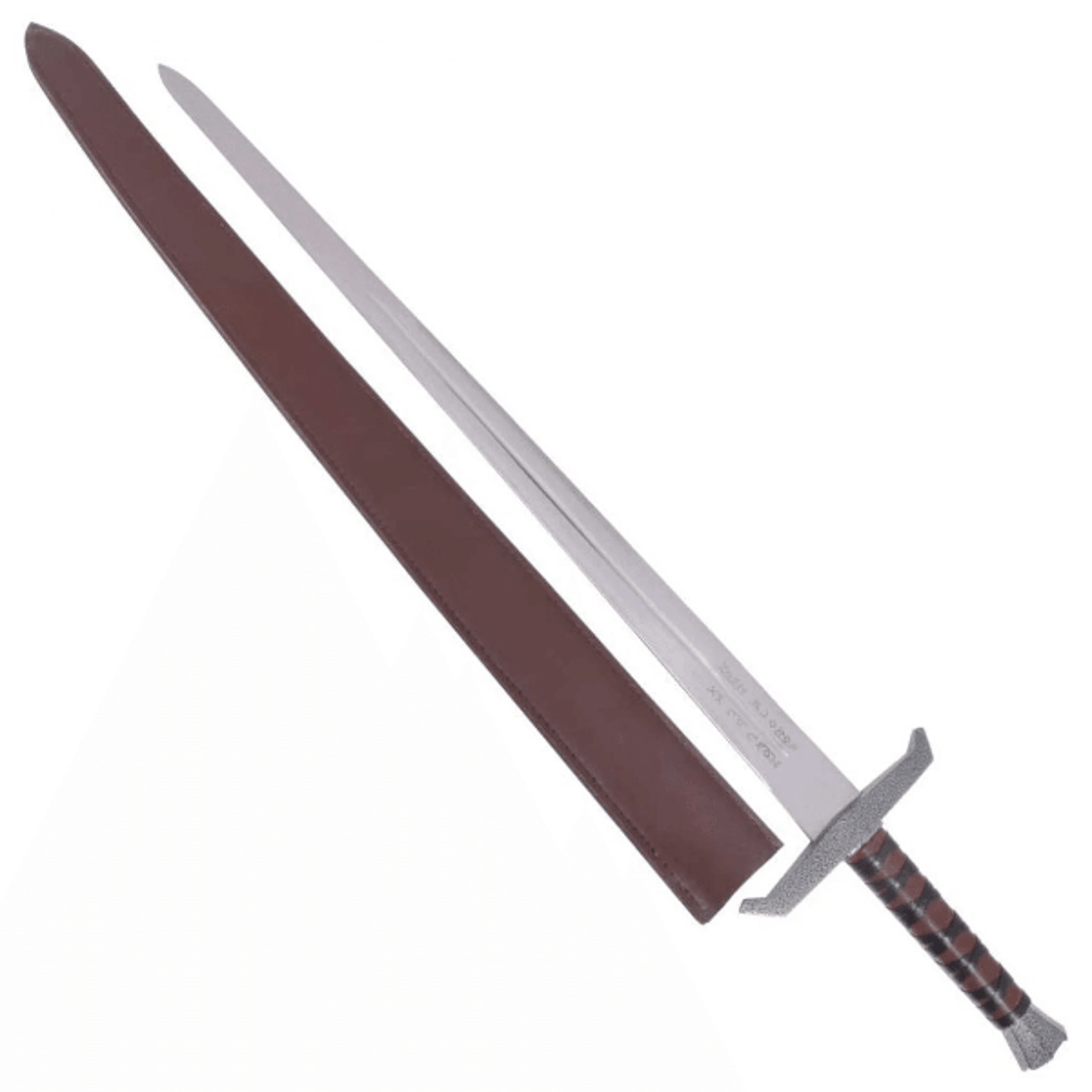 forged steel full tang king arthur excalibur sword – 40" replica with etched blade and rexine sheath
