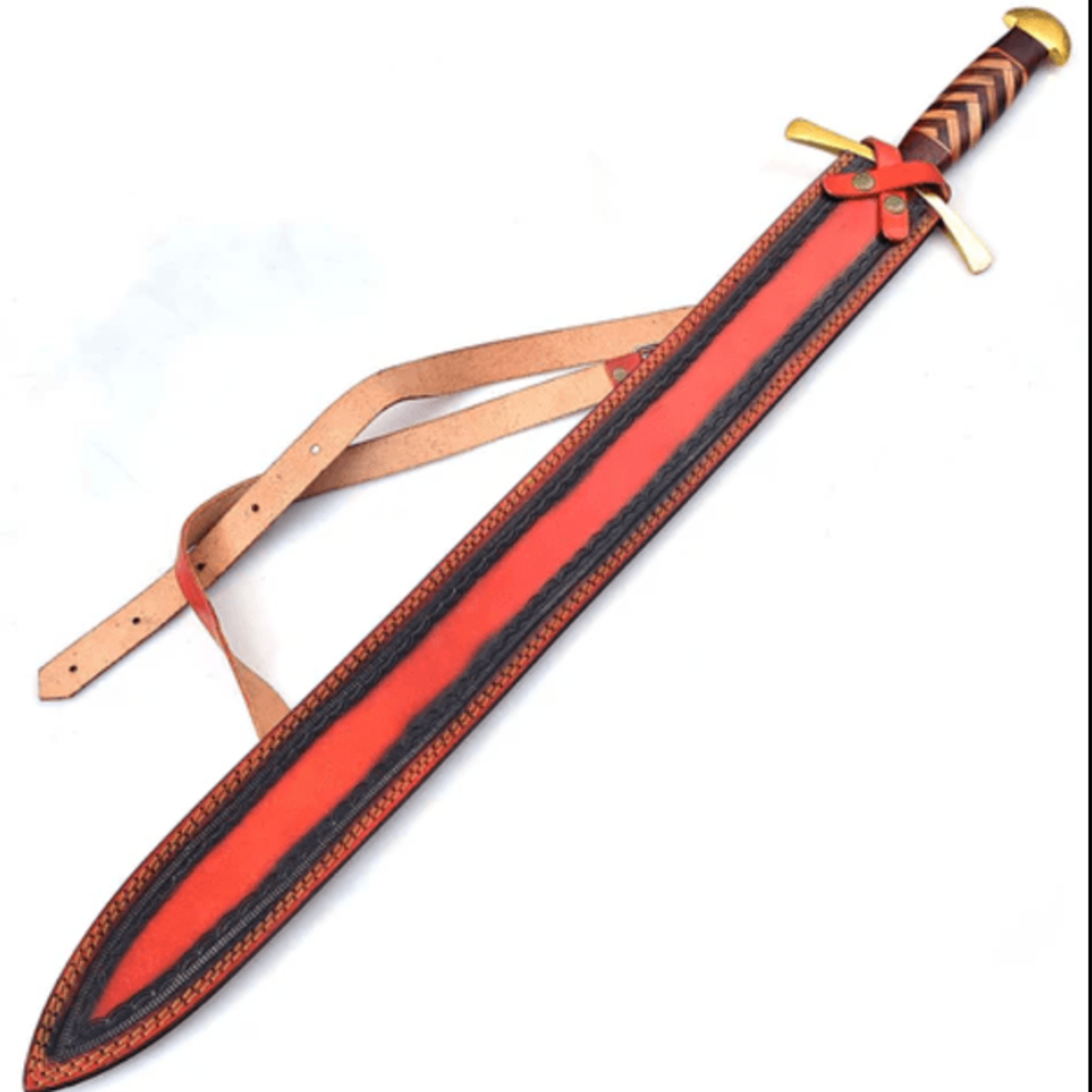 handmade damascus steel brute elja pattern historical inspired replica sword