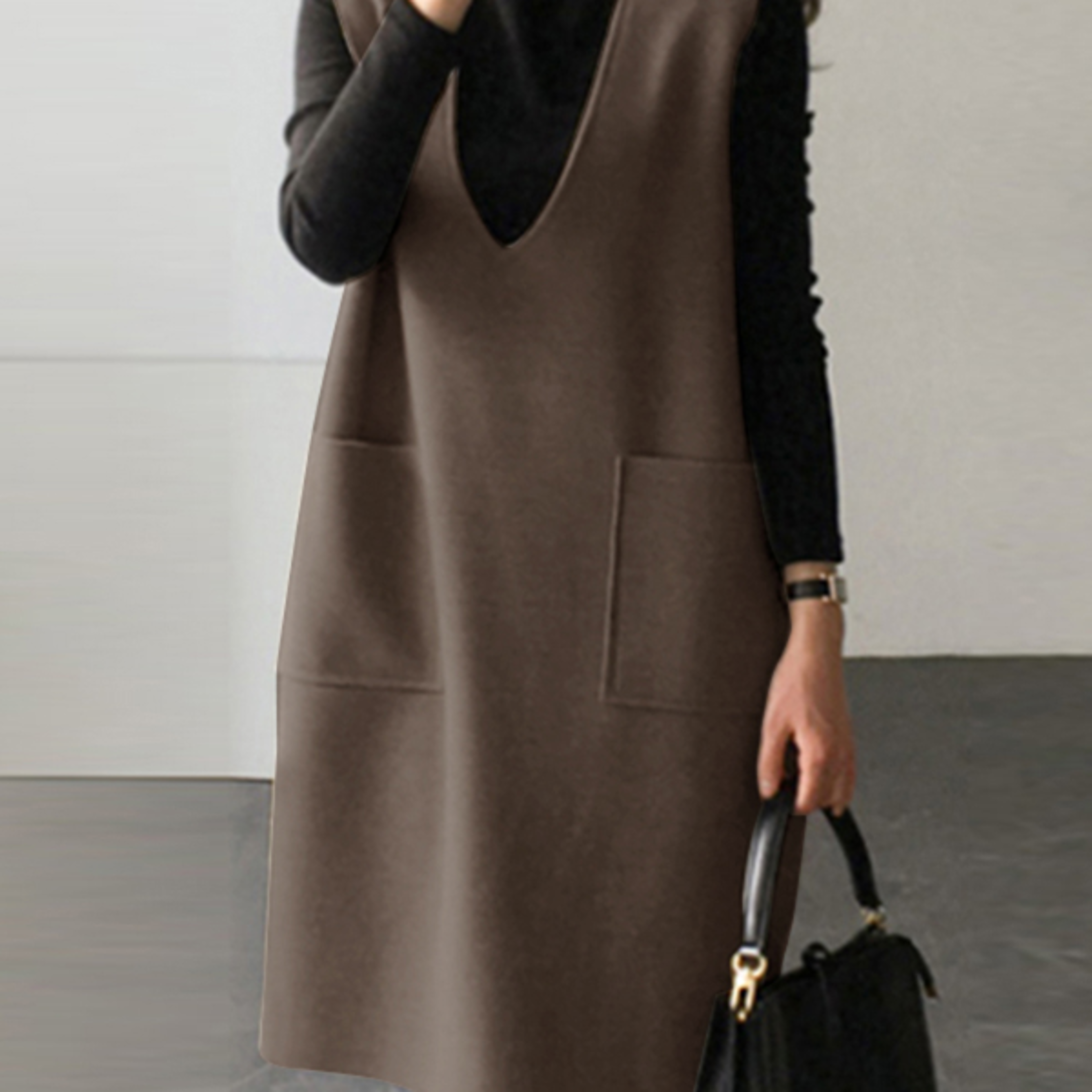 loose sleeveless apron dress vintage women corduroy casual holiday oversize