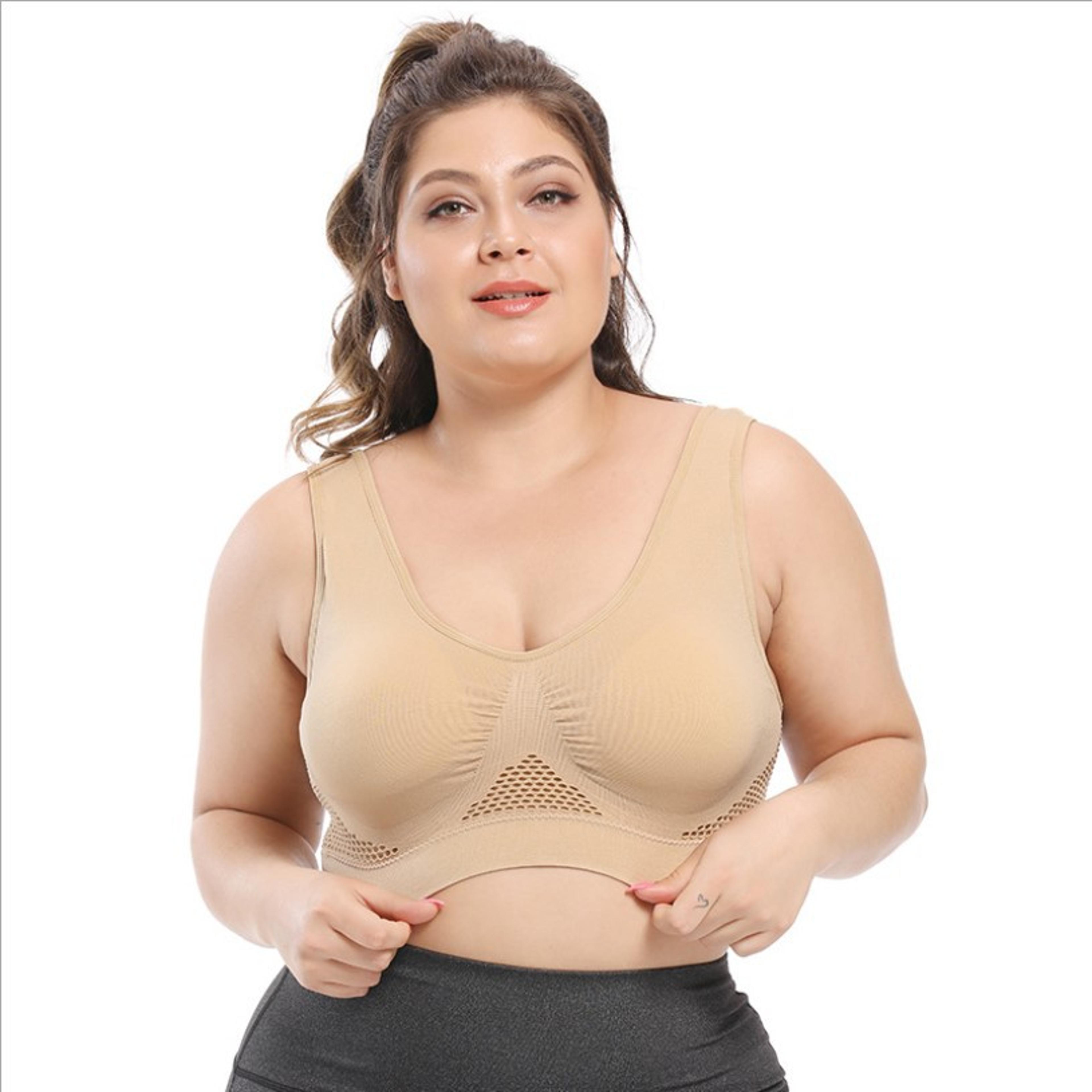 Breathable Large Size Mesh Yoga  Running Sports Bra For Women  Wireless Comfort 4