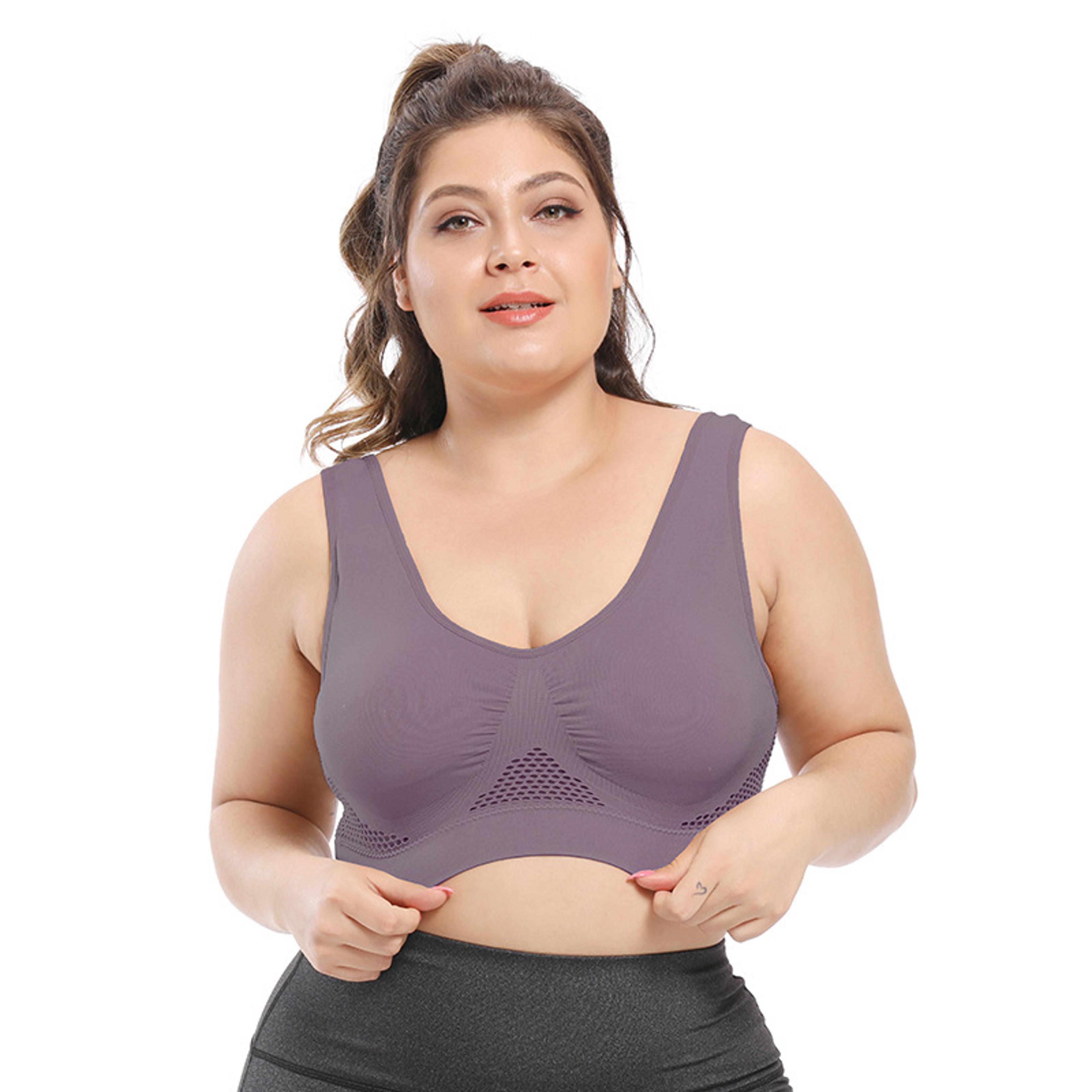Breathable Large Size Mesh Yoga  Running Sports Bra For Women  Wireless Comfort 9