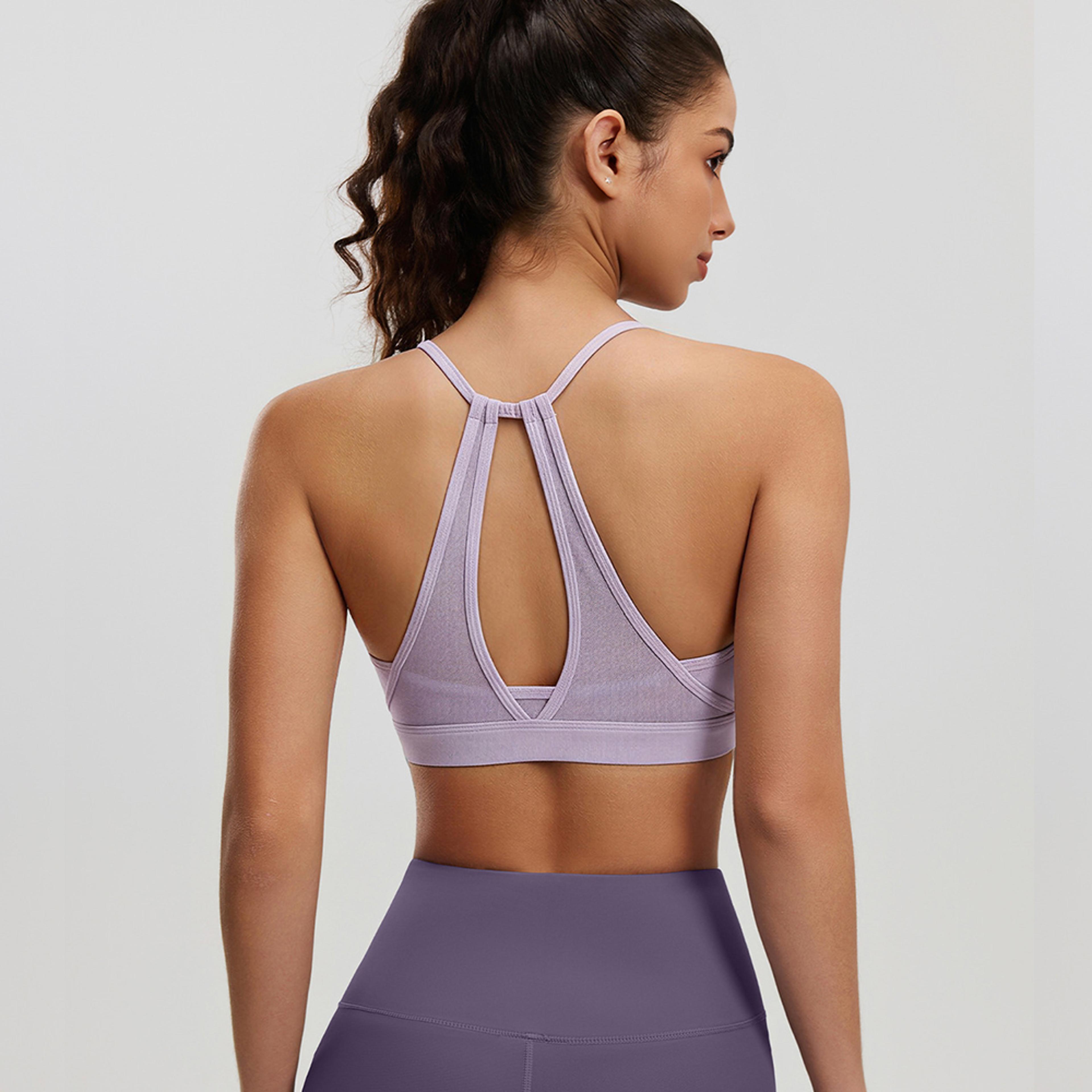Women Performance Ruched Sports Bra  Breathable Support Yoga  Running Top 1