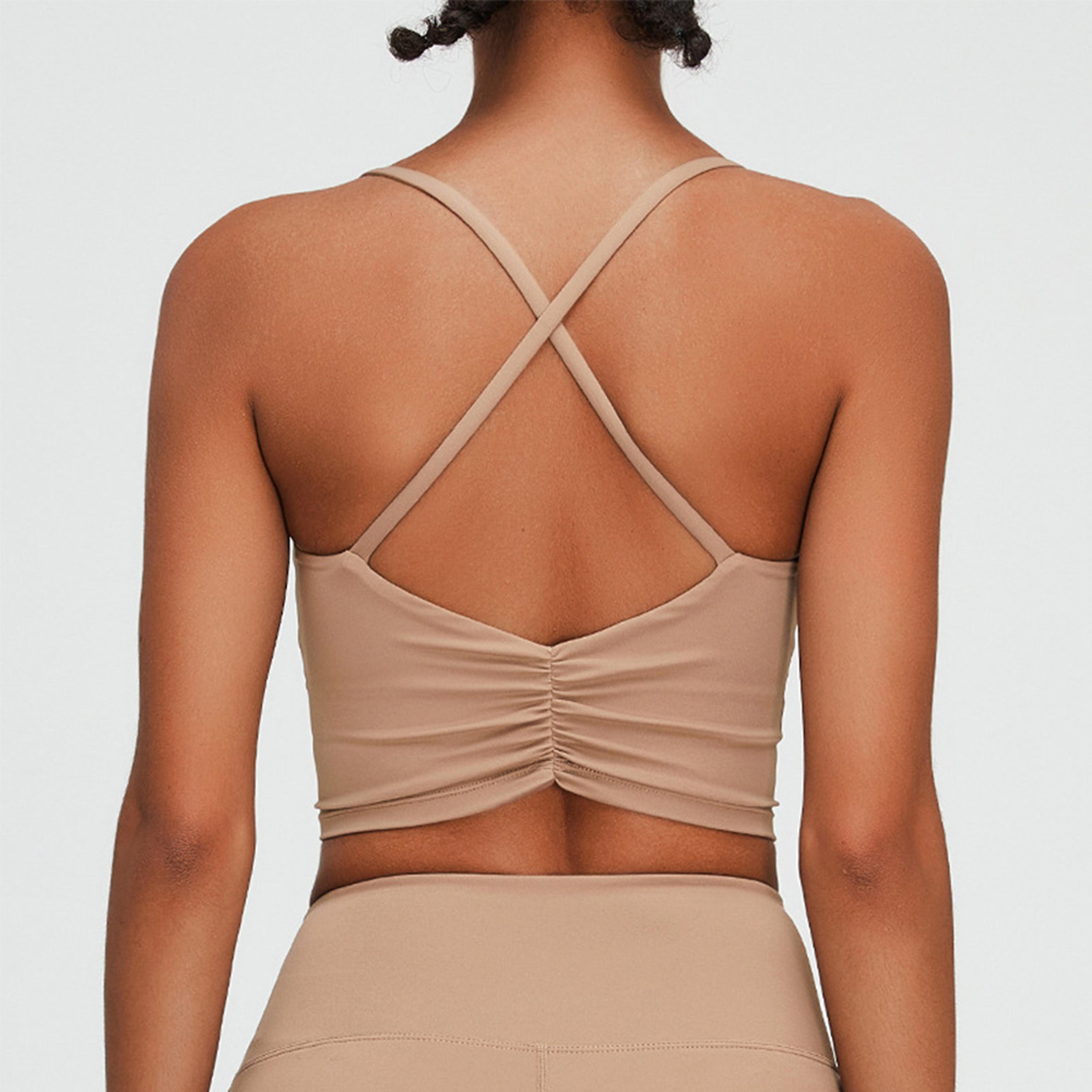Quick Dry Cross Back Sports Bra For Yoga Running And Gym Training 2