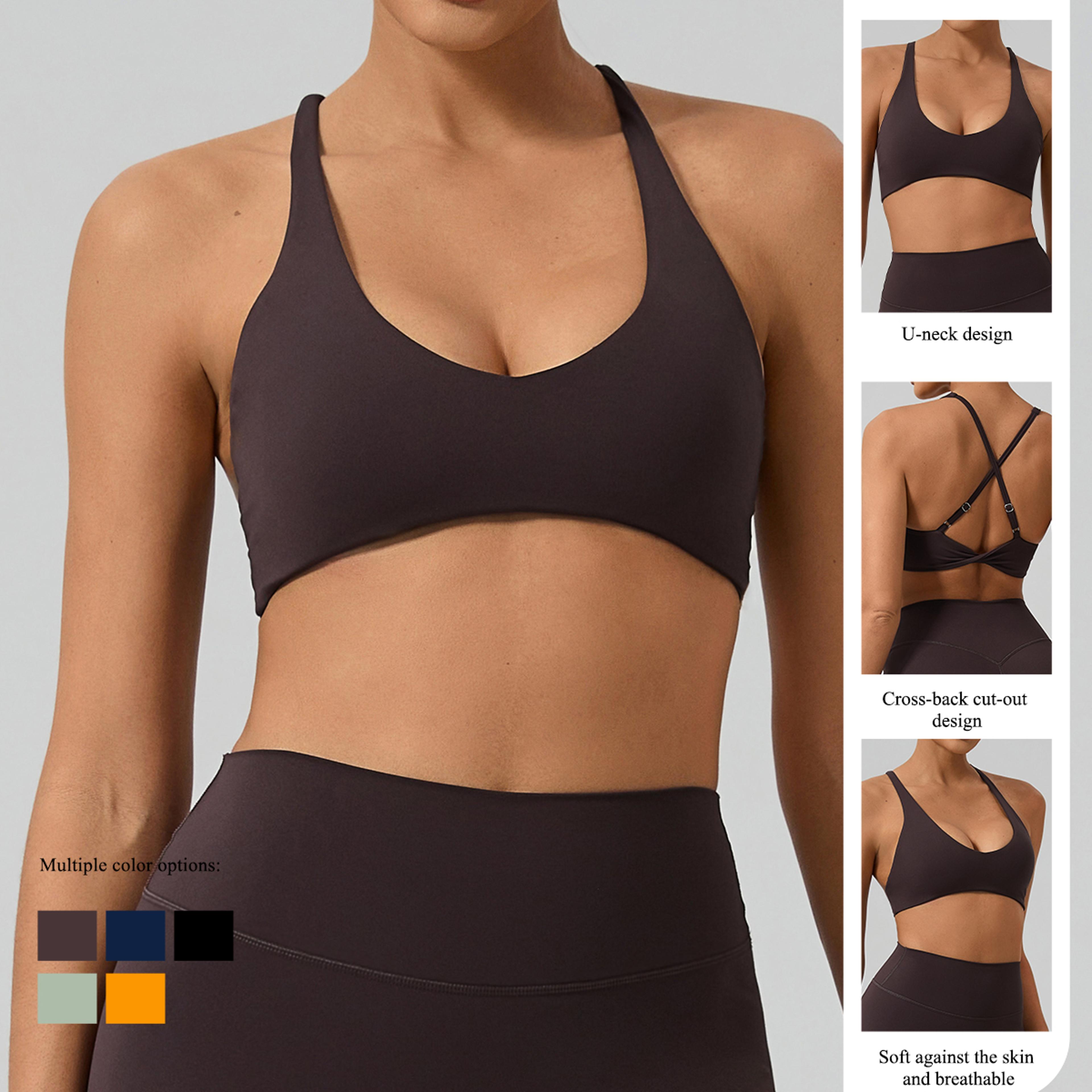 Crisscross Back Sports Bra For Women Quick Dry Yoga Workout Top 2