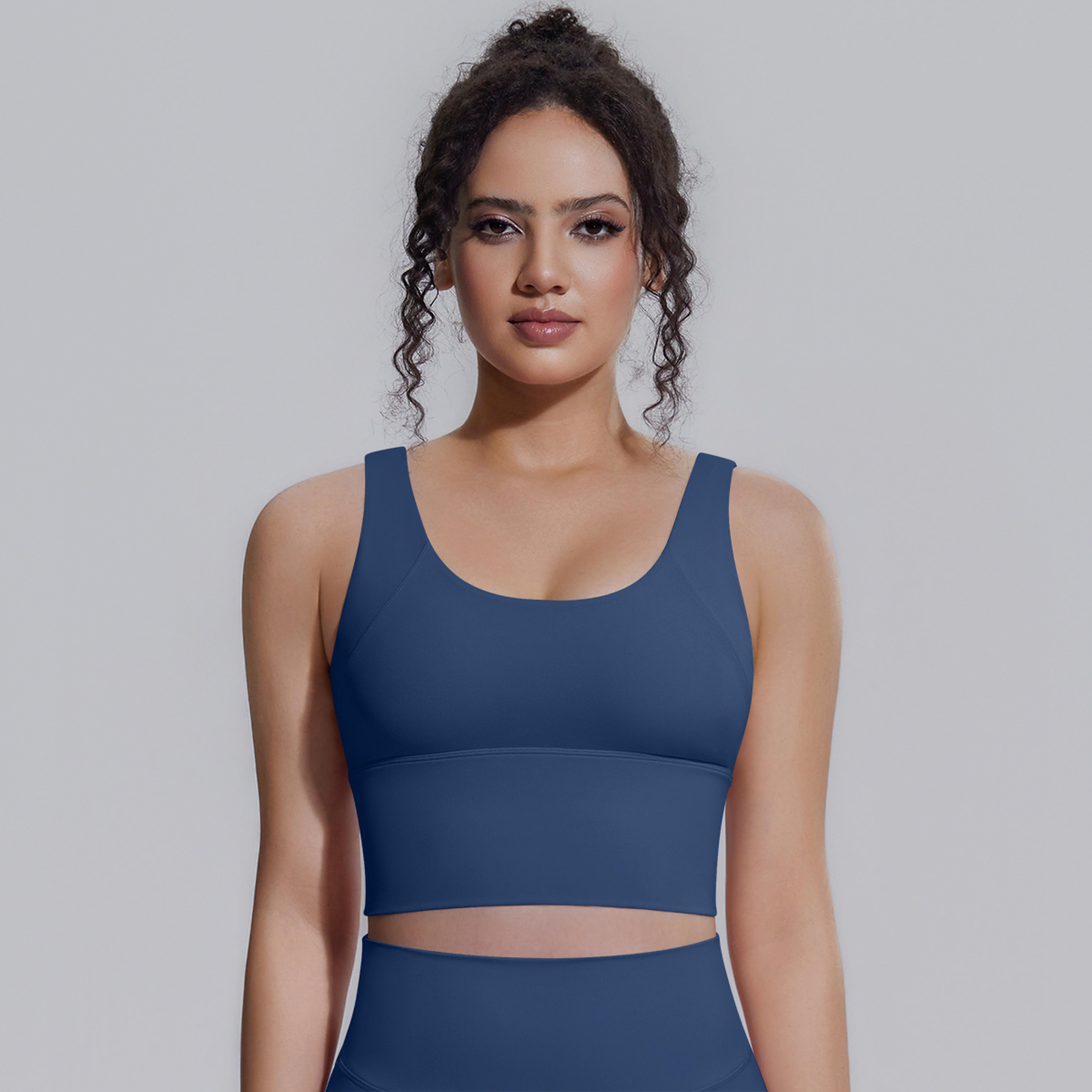 Women V Back Sports Bra With Chest Pad Shockproof Padded Yoga Bra For Fitness And Running 14