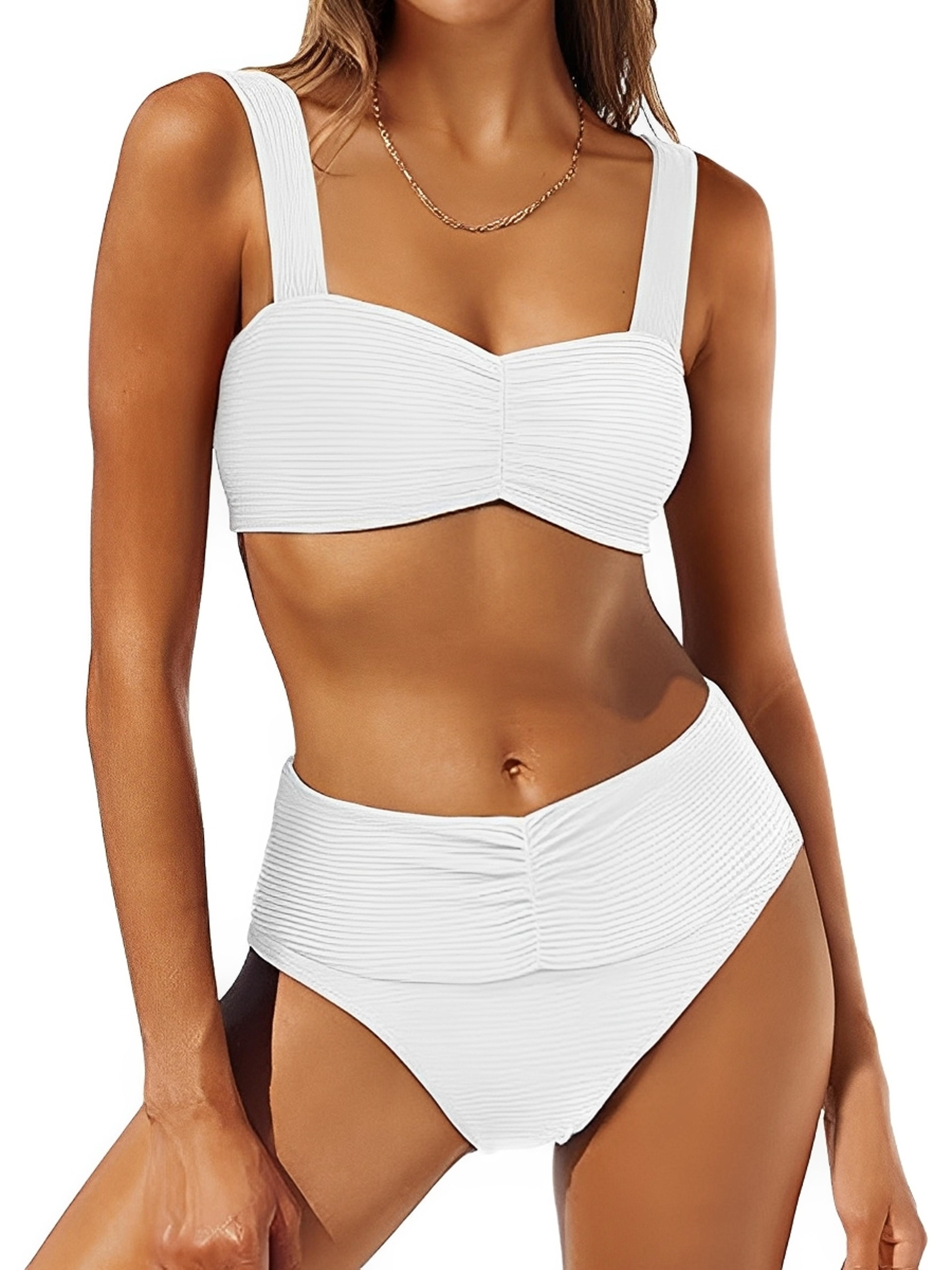 Chic High Waisted Bikini Strappy Two Piece Swimsuit For Women 1