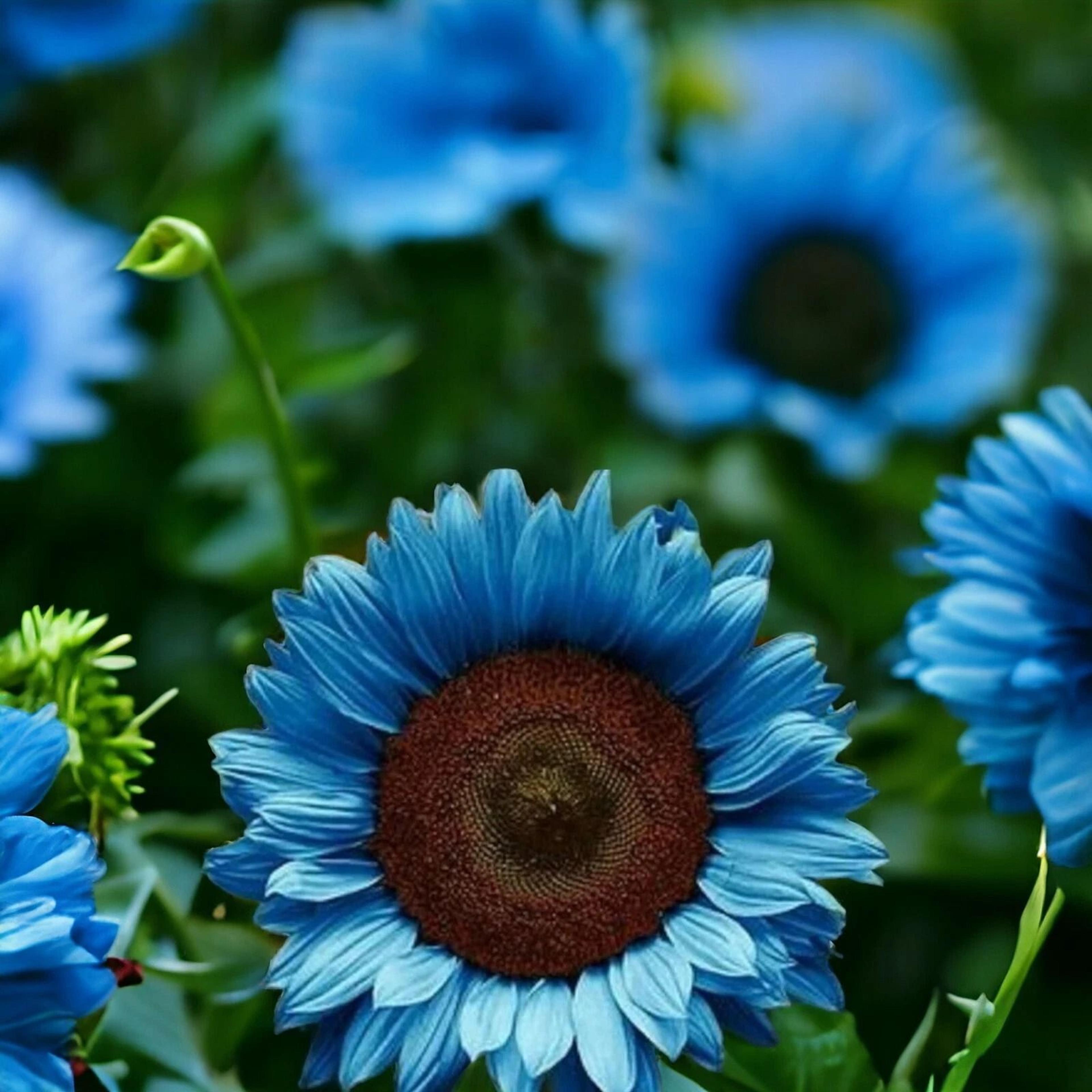 midnight oil blue sunflower seeds rare bonsai black hybrid for your garden