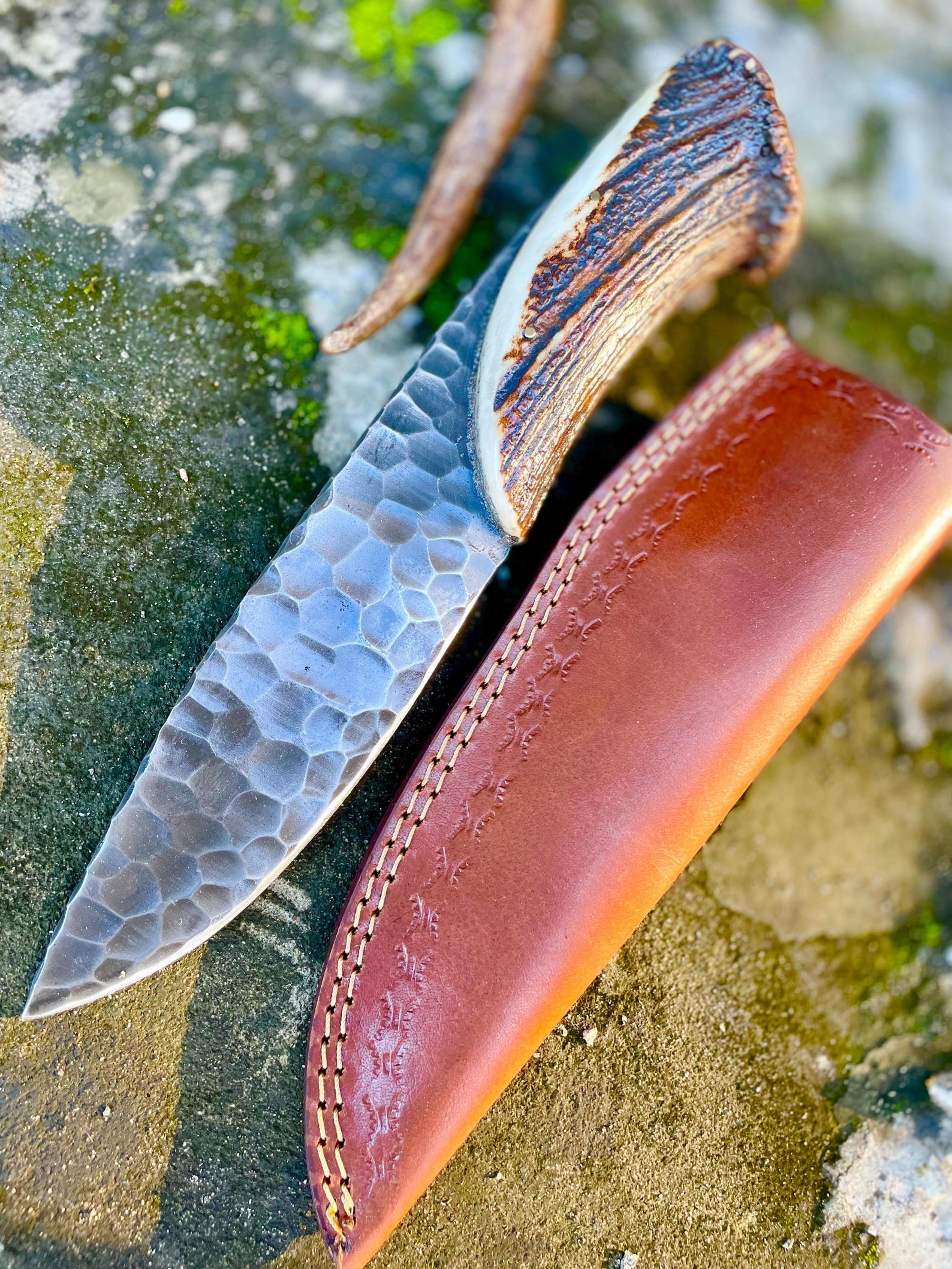 Hand Forged Stag Handle Hunting Knife High Carbon Steel Hunting Blade  Gift For Hunters  Husband GI 2