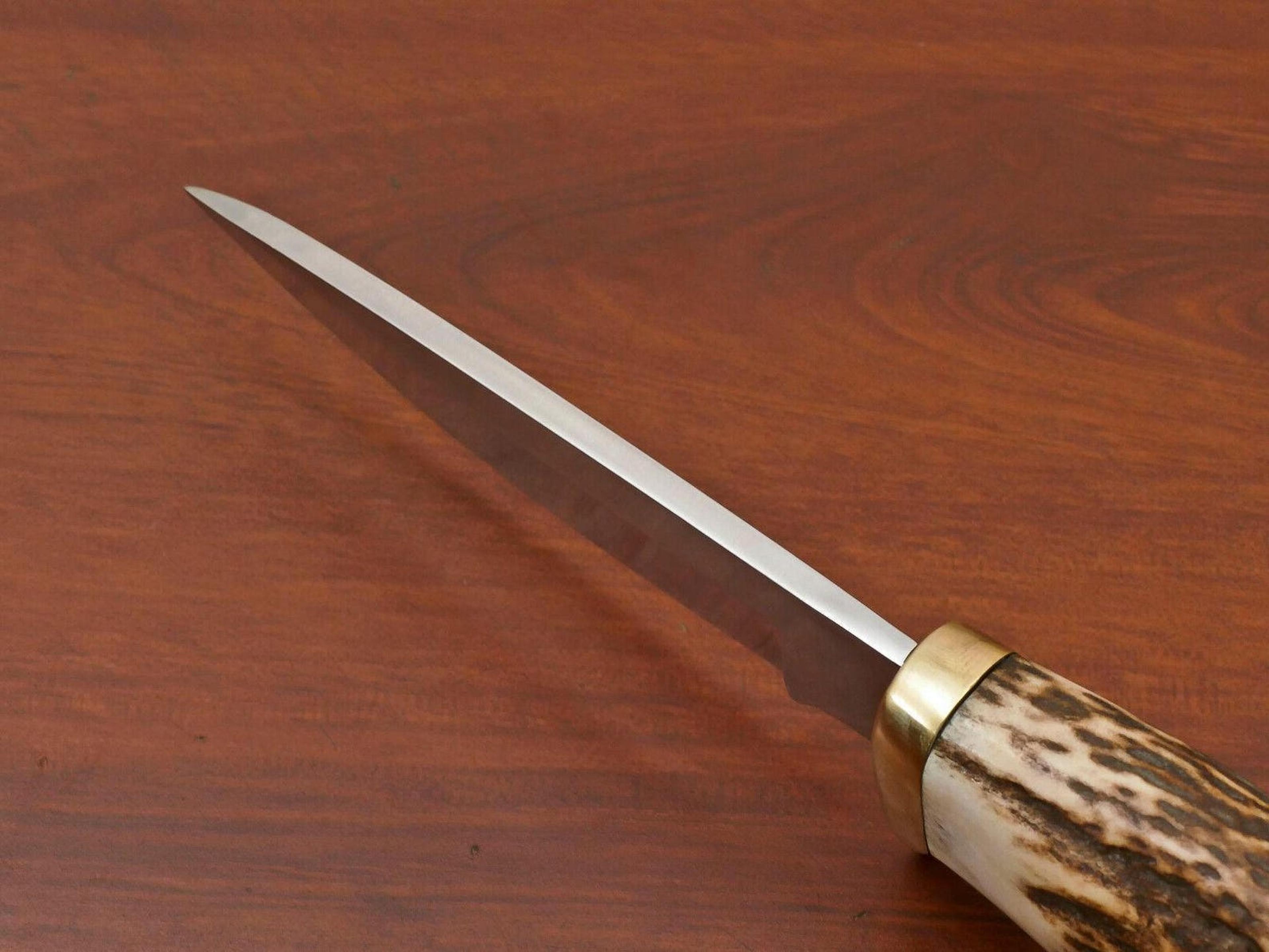 Handmade Stainless Steel Skinner Knife With Stag Handle Outdoor Collector Gift 2