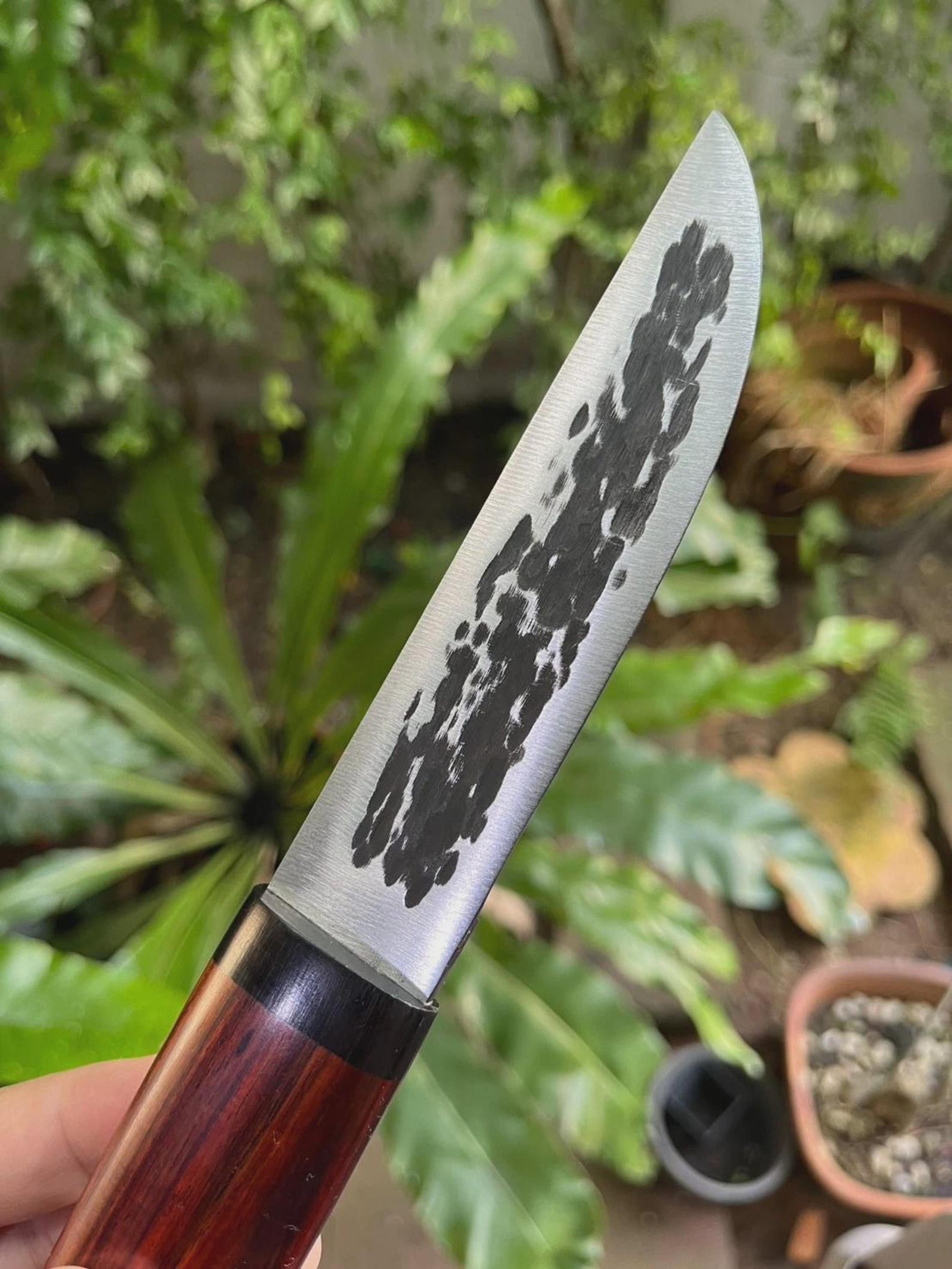 Custom Carbon Steel Hunting Knife Rosewood Handle Outdoor Camping Gift 7