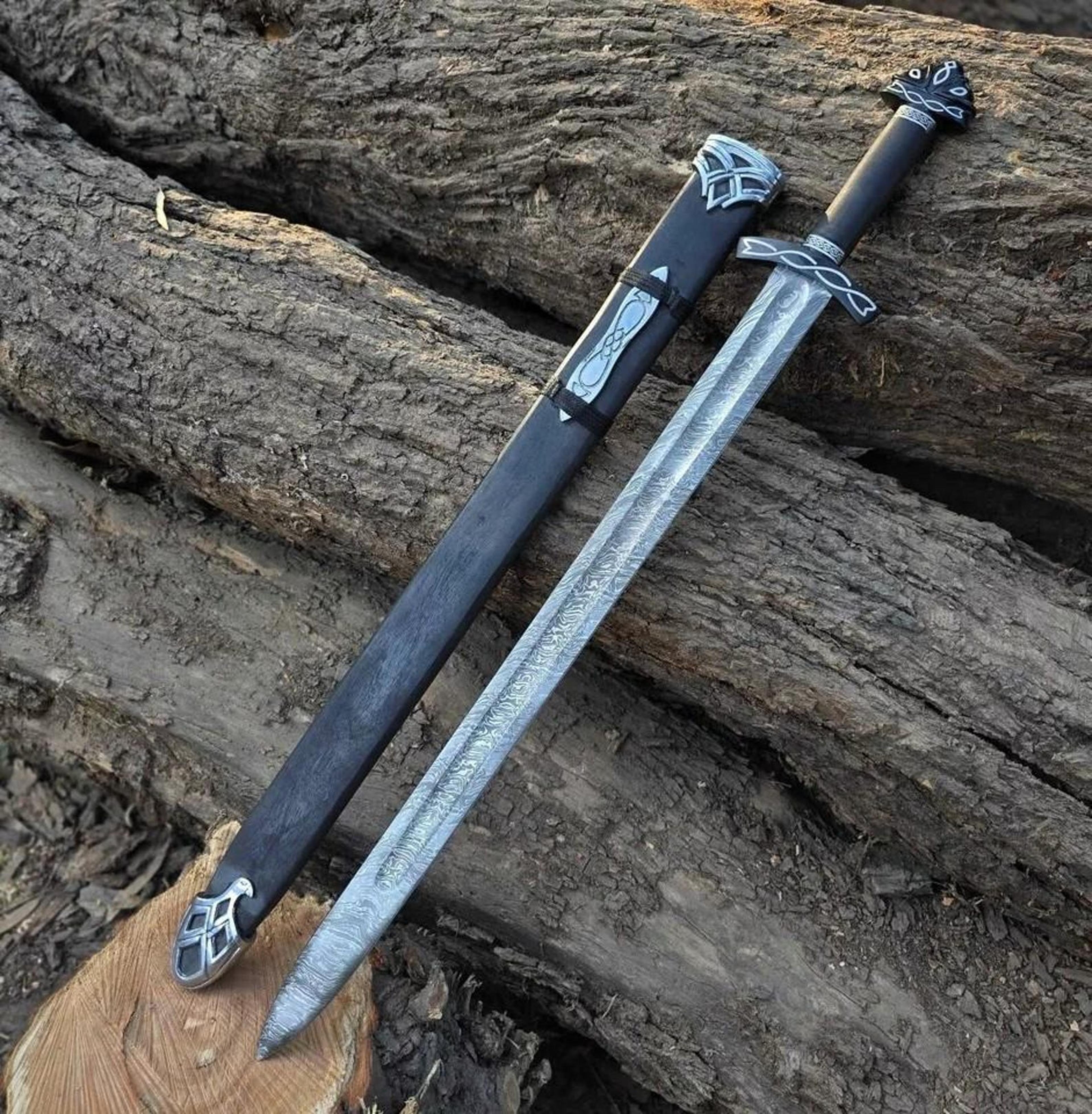 Custom Damascus Steel Viking Sword Northman Long Sword Collector Gift  Medieval Damascus Sword 5