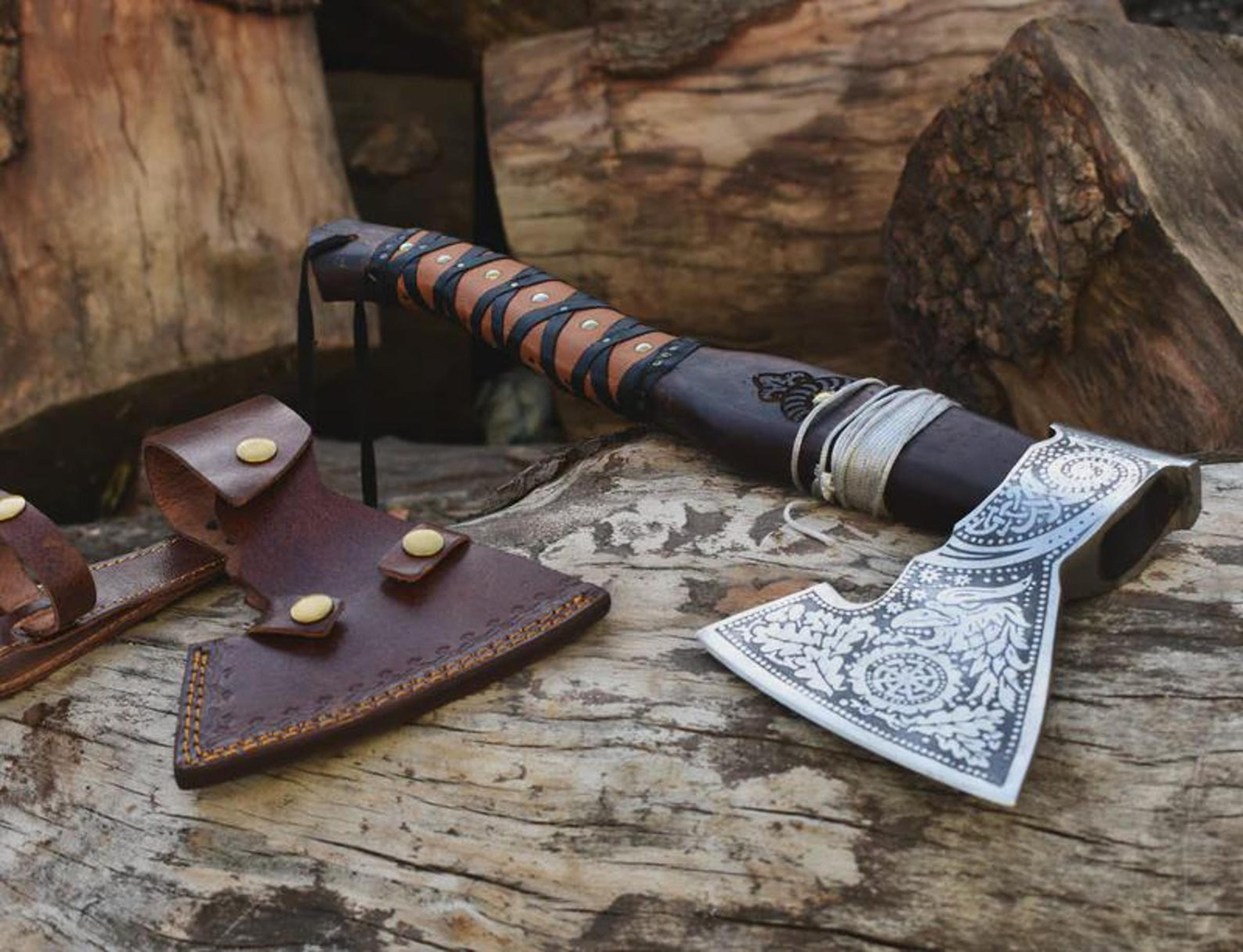 Custom High Carbon Steel Viking Hatchet Engraved Norse Axe Collector Gift 6