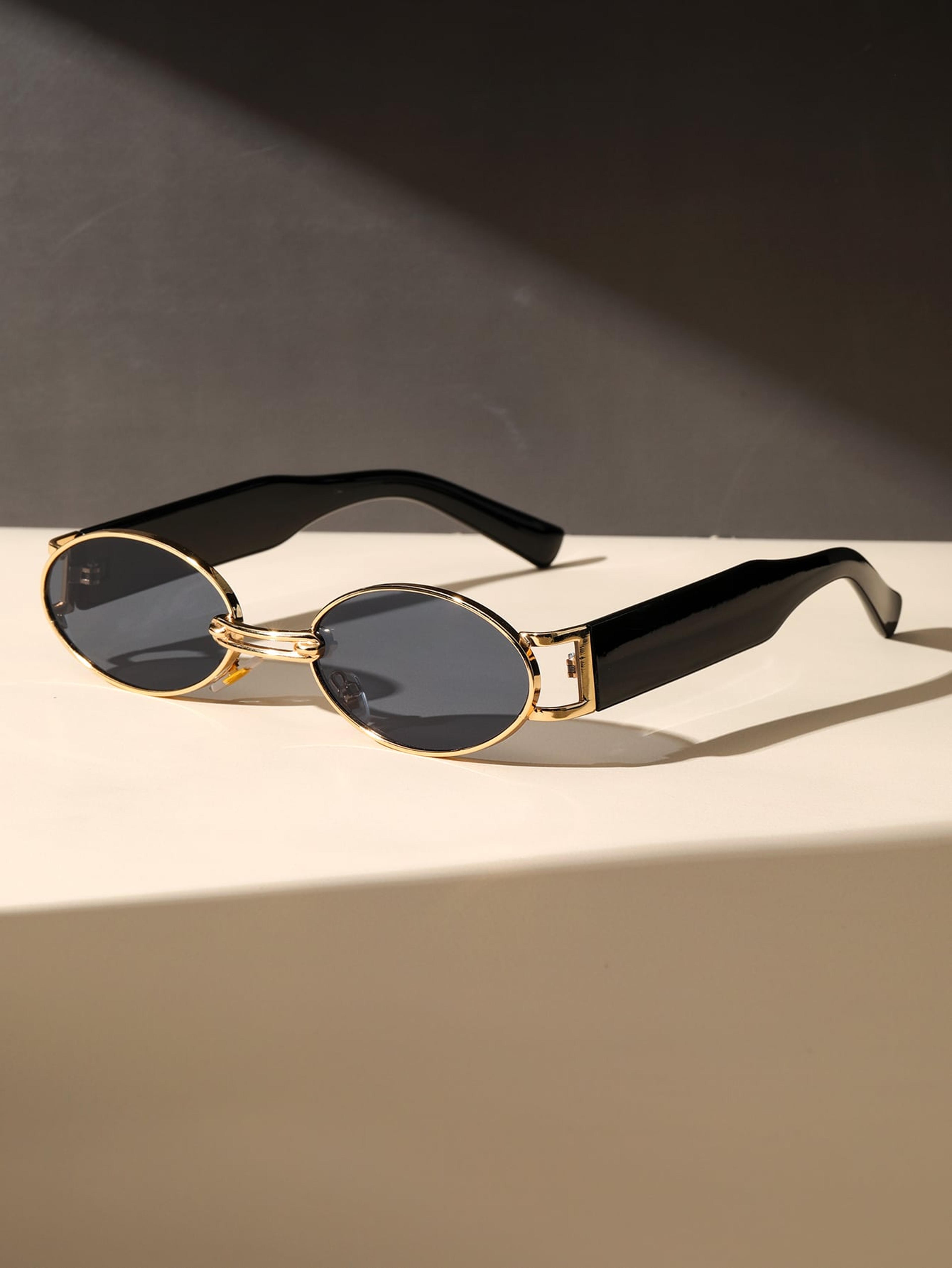 unisex plastic oval frame sunglasses for travel, beach, photography