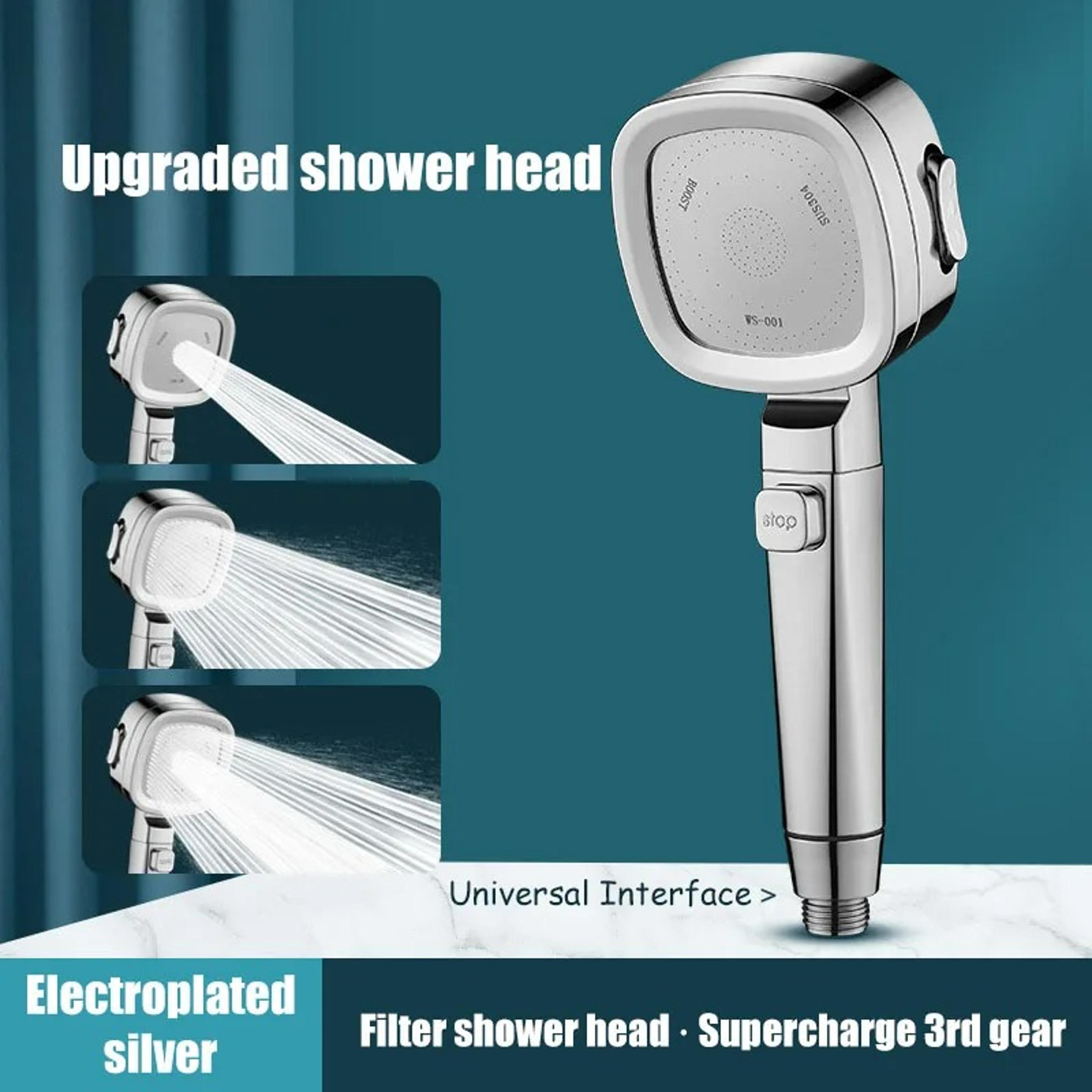shower booster shower head, strong pressure, rain shower, home shower set
