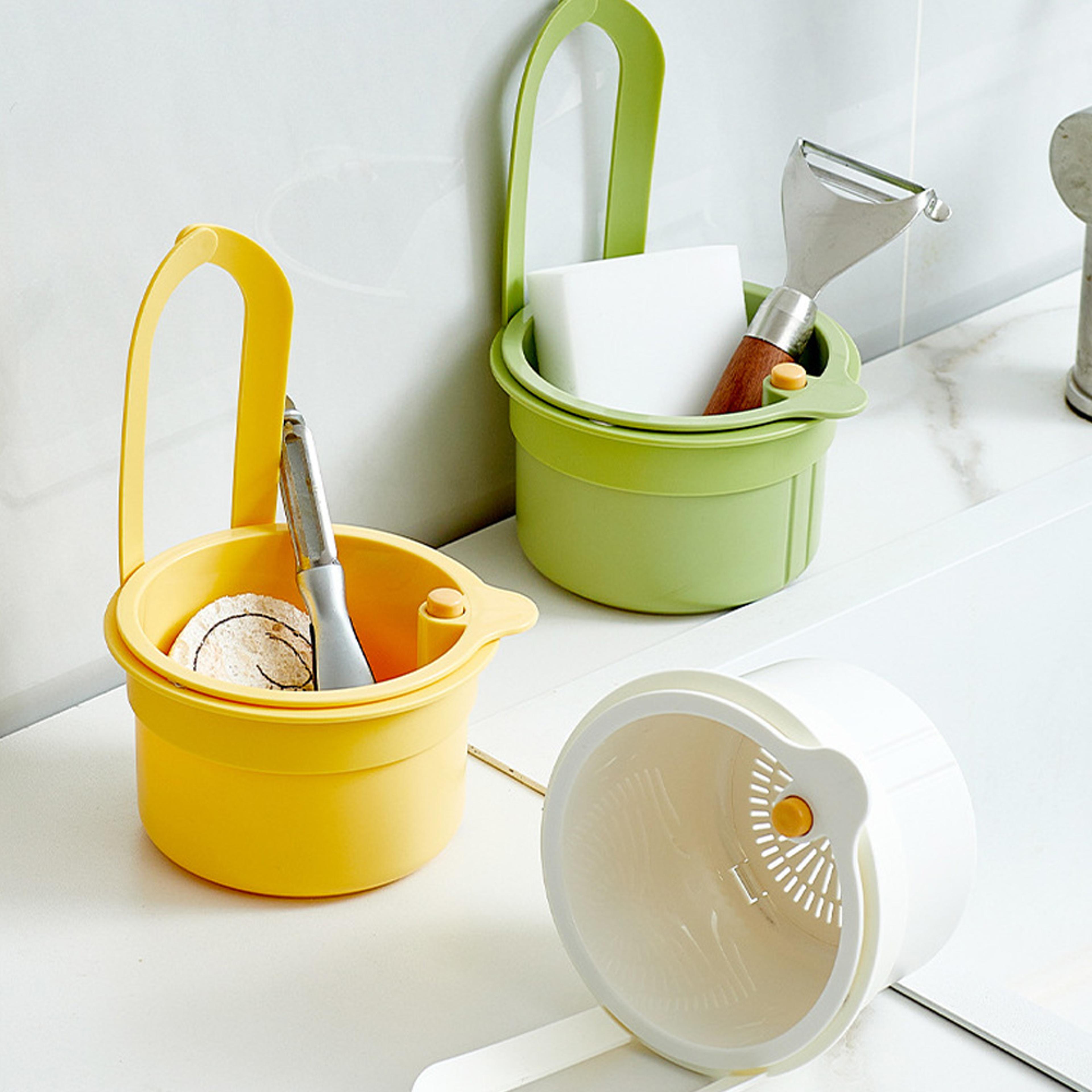 creative kitchen sink hanging strainer basket, detachable garbage filter with open able bottom cover