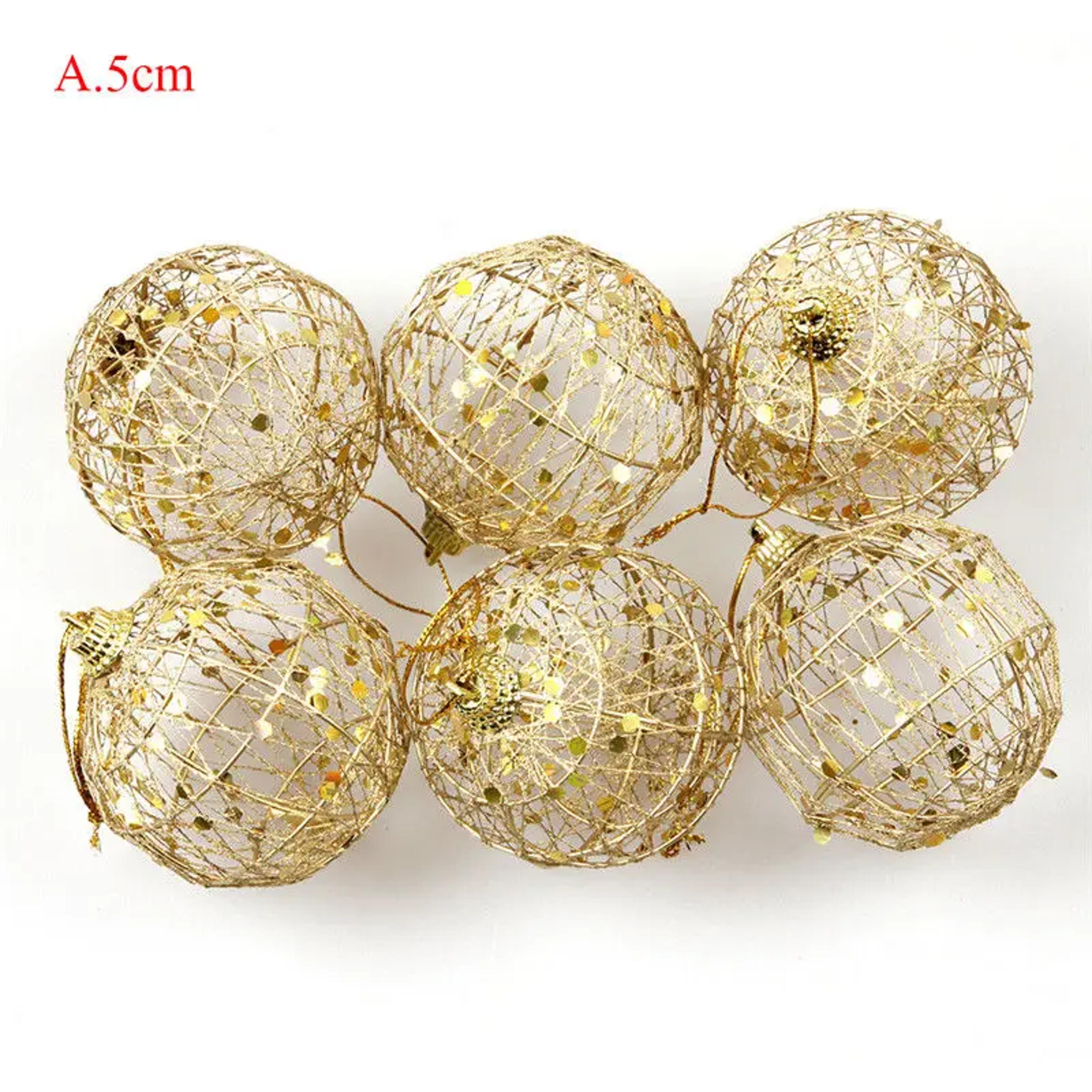 Christmas Gold Ball Ornament Hanging Xmas Tree Baubles Golden Dusted Christmas Decoration Party Tre 5