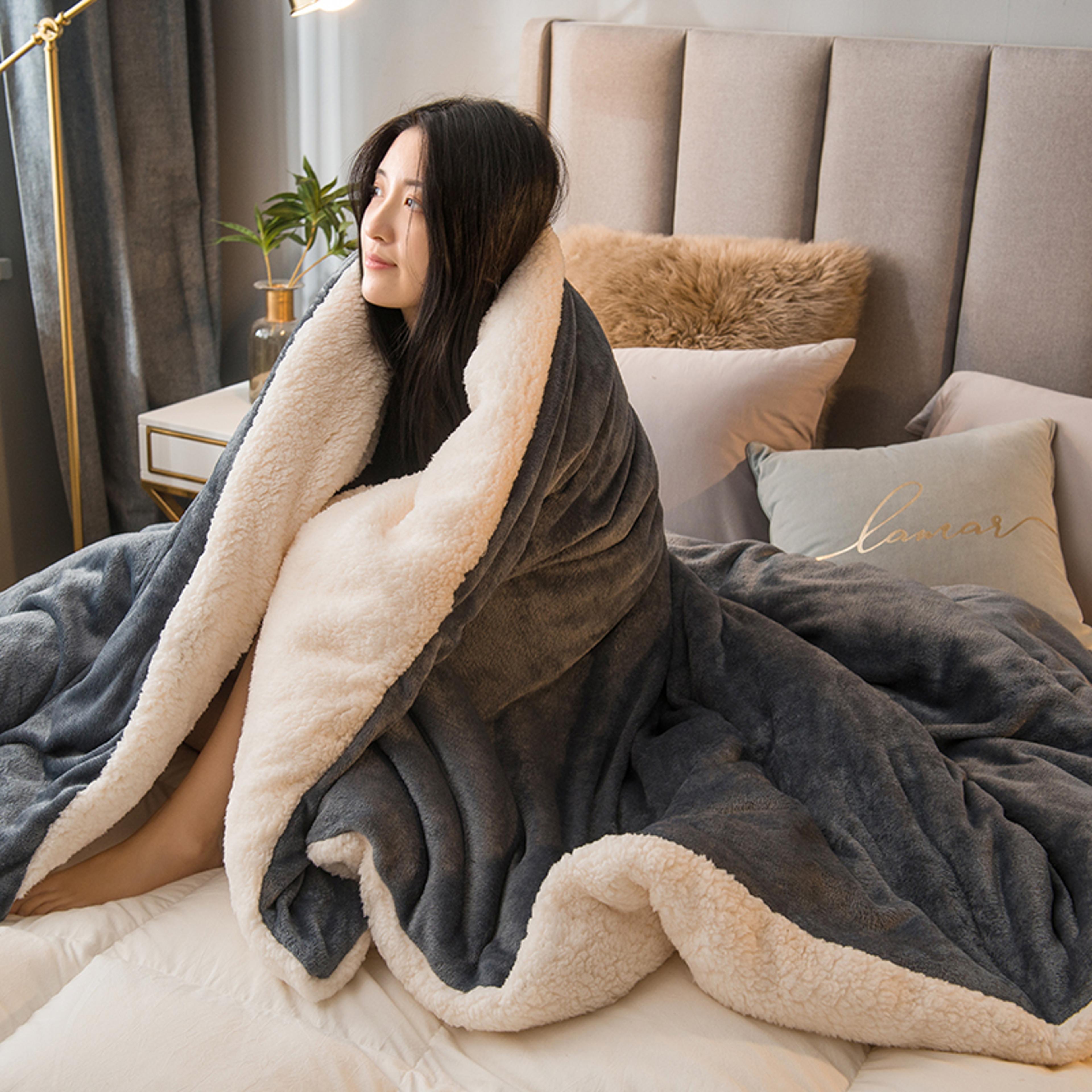 Wool Throw Blanket Winter Bed Blankets Queen Duvet Cover 0