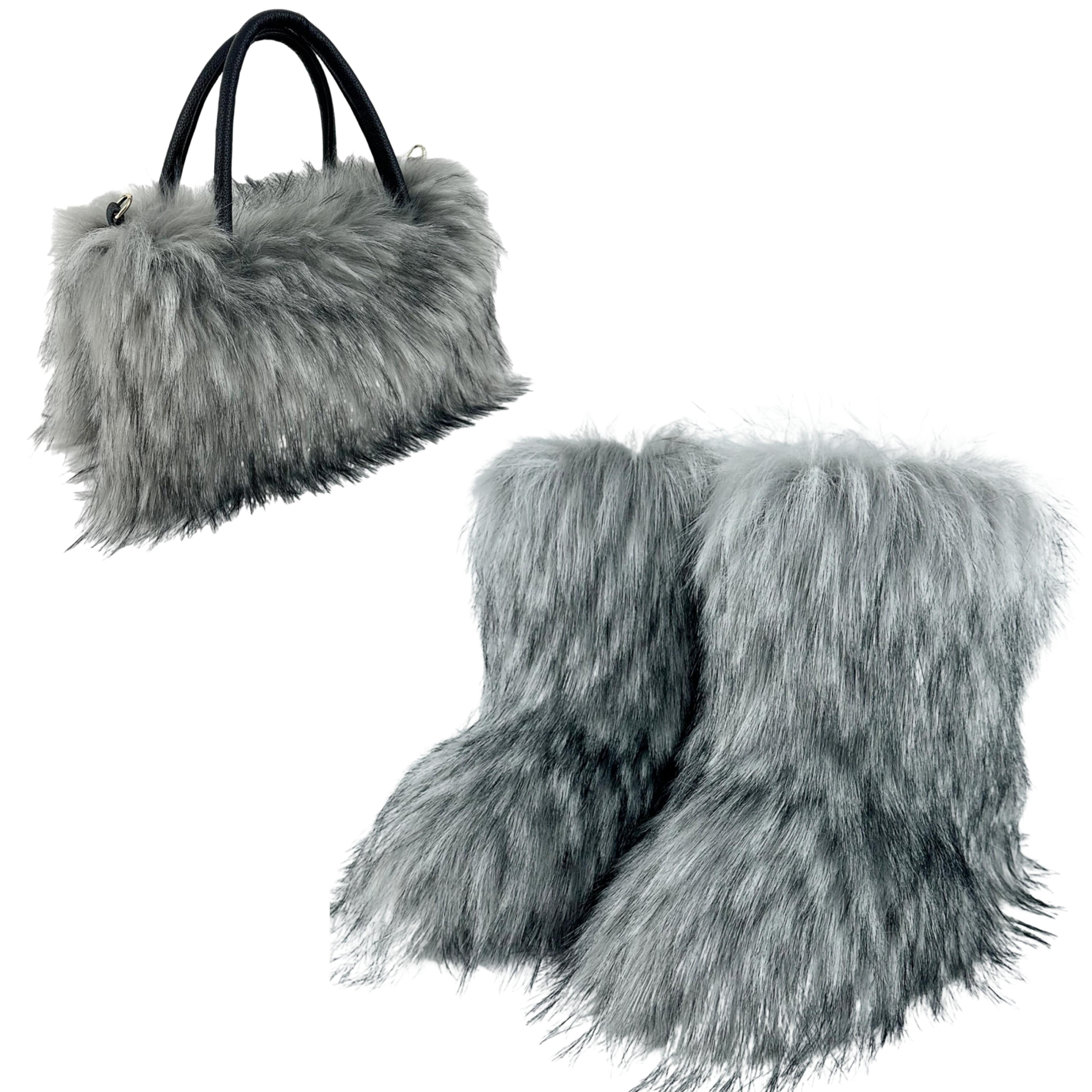 Fashion Women Handbag Faux Fur Fluffy Designer Plush Purses For Travel Autumn Winter Shopper Bags 4
