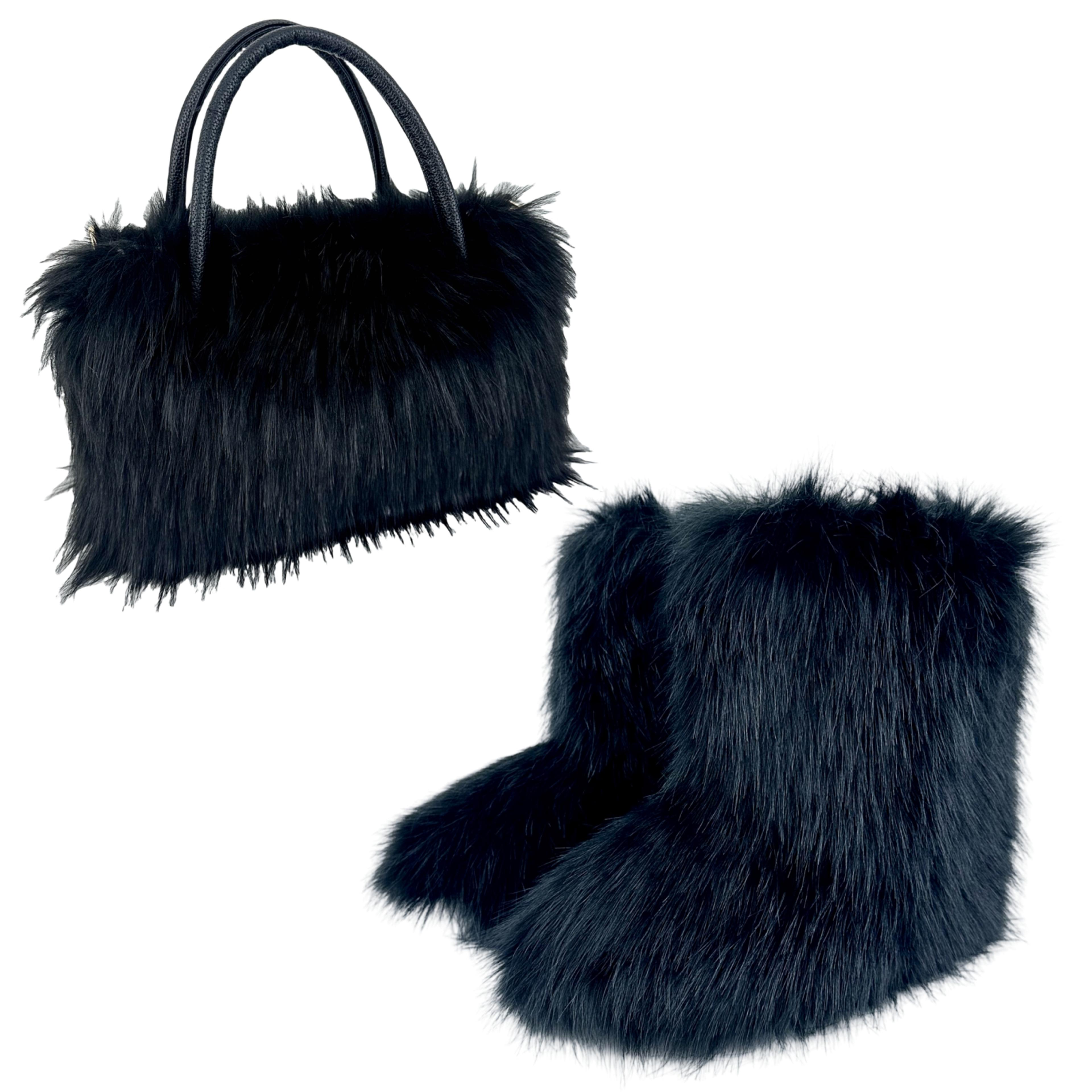 Fashion Women Handbag Faux Fur Fluffy Designer Plush Purses For Travel Autumn Winter Shopper Bags 6