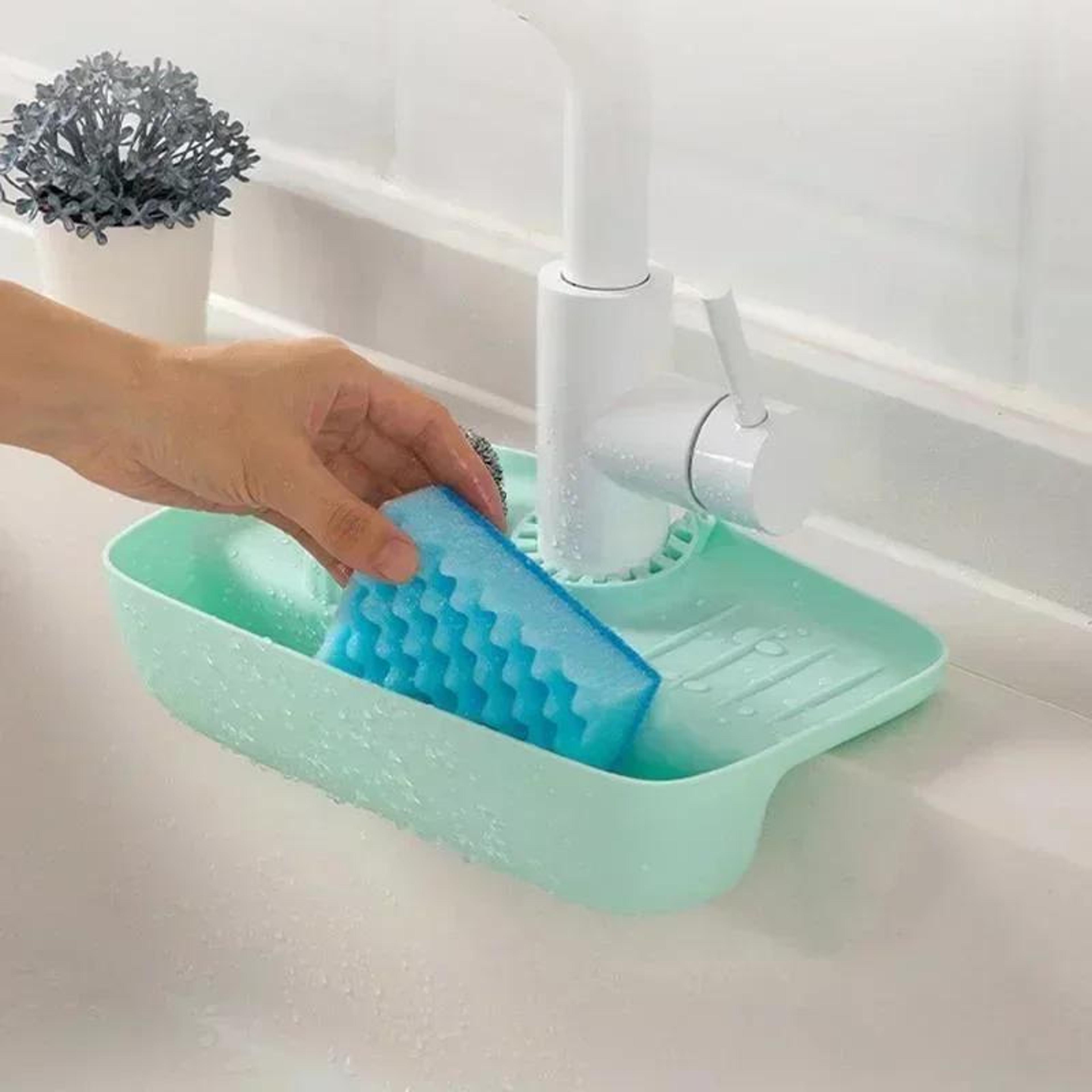 New Kitchen Silicone Sink Splash Pad Faucet Mat Storage Rack Bathroom Drain Basket Sponge Holder 1
