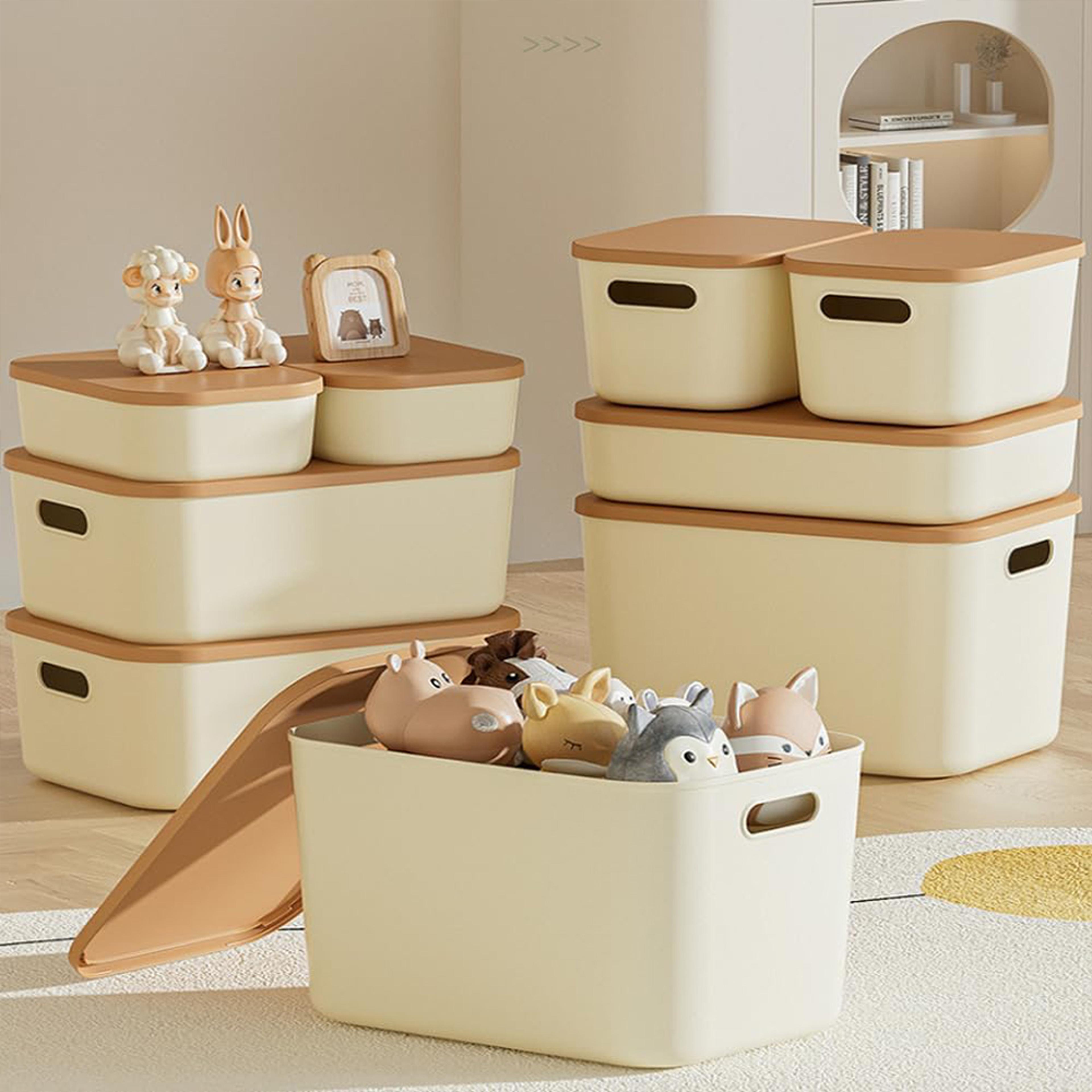 under bed plastic drawer style clothes toy storage box with lid, thickened snacks cosmetics organizing box