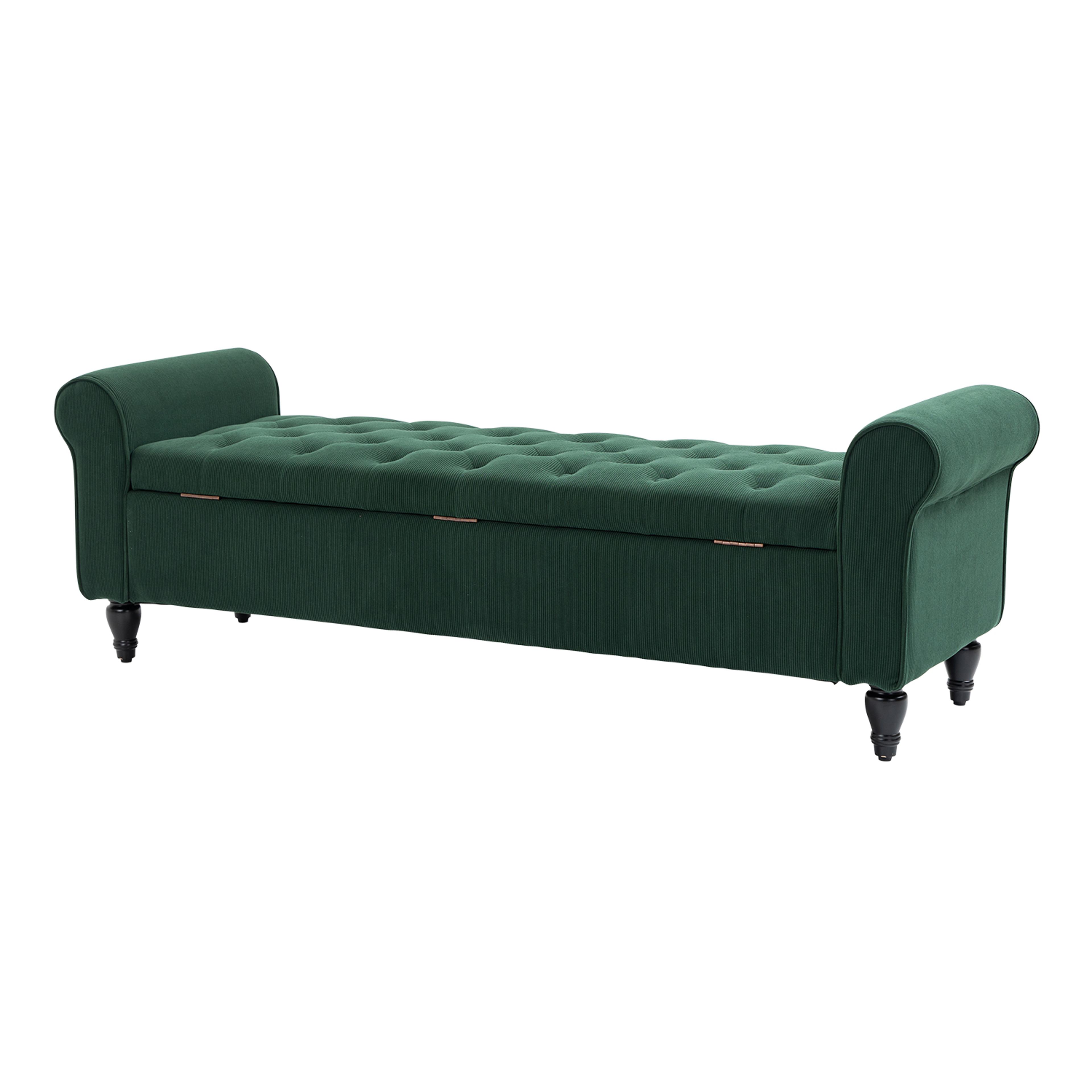 Storage Ottoman With Upholstered Tufted Design End Of Bed Storage Bench For Living Room And Bedroom 1