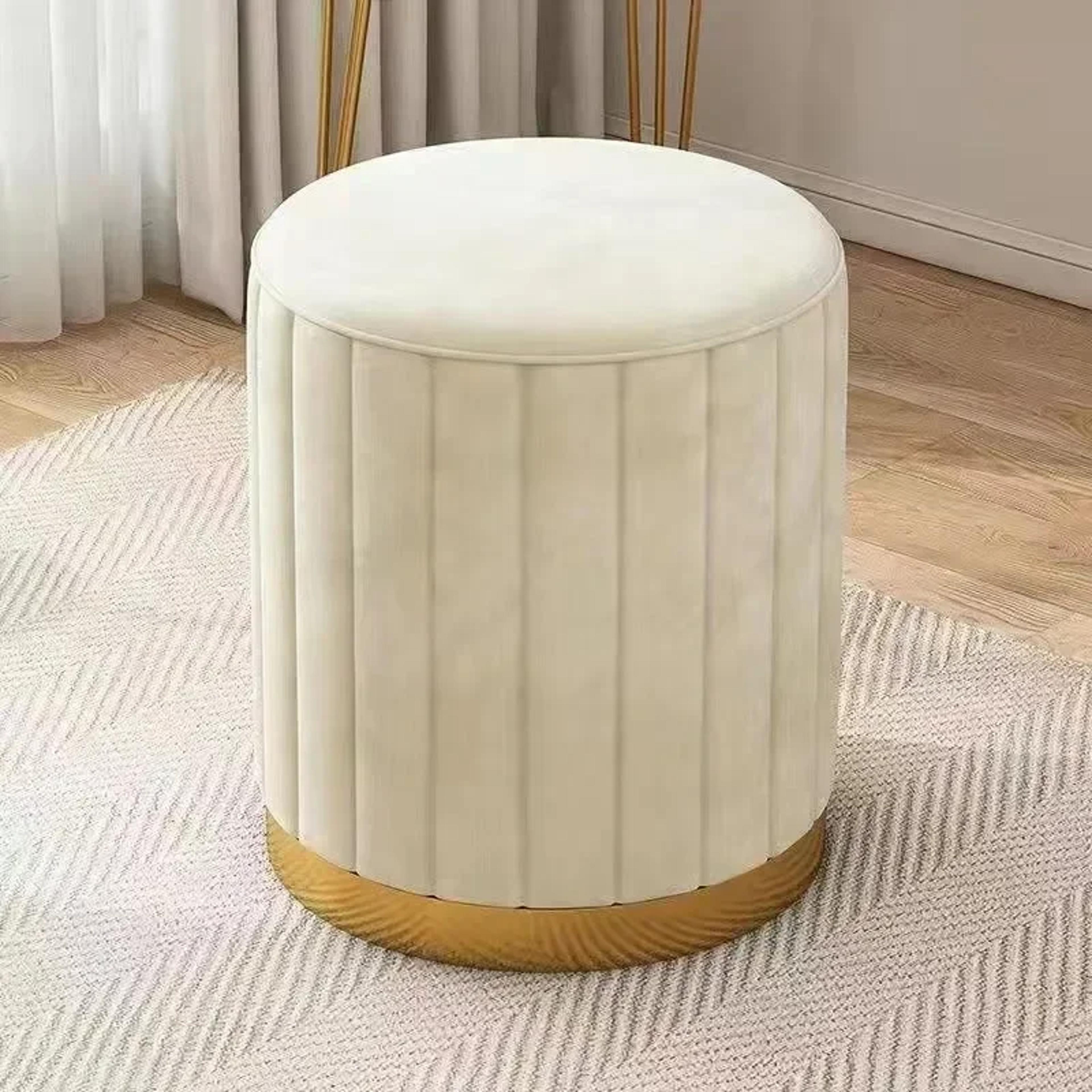 Light Luxury Makeup Stools Round Vanity Chairs Sofas Bedroom Side Storage Bench 7
