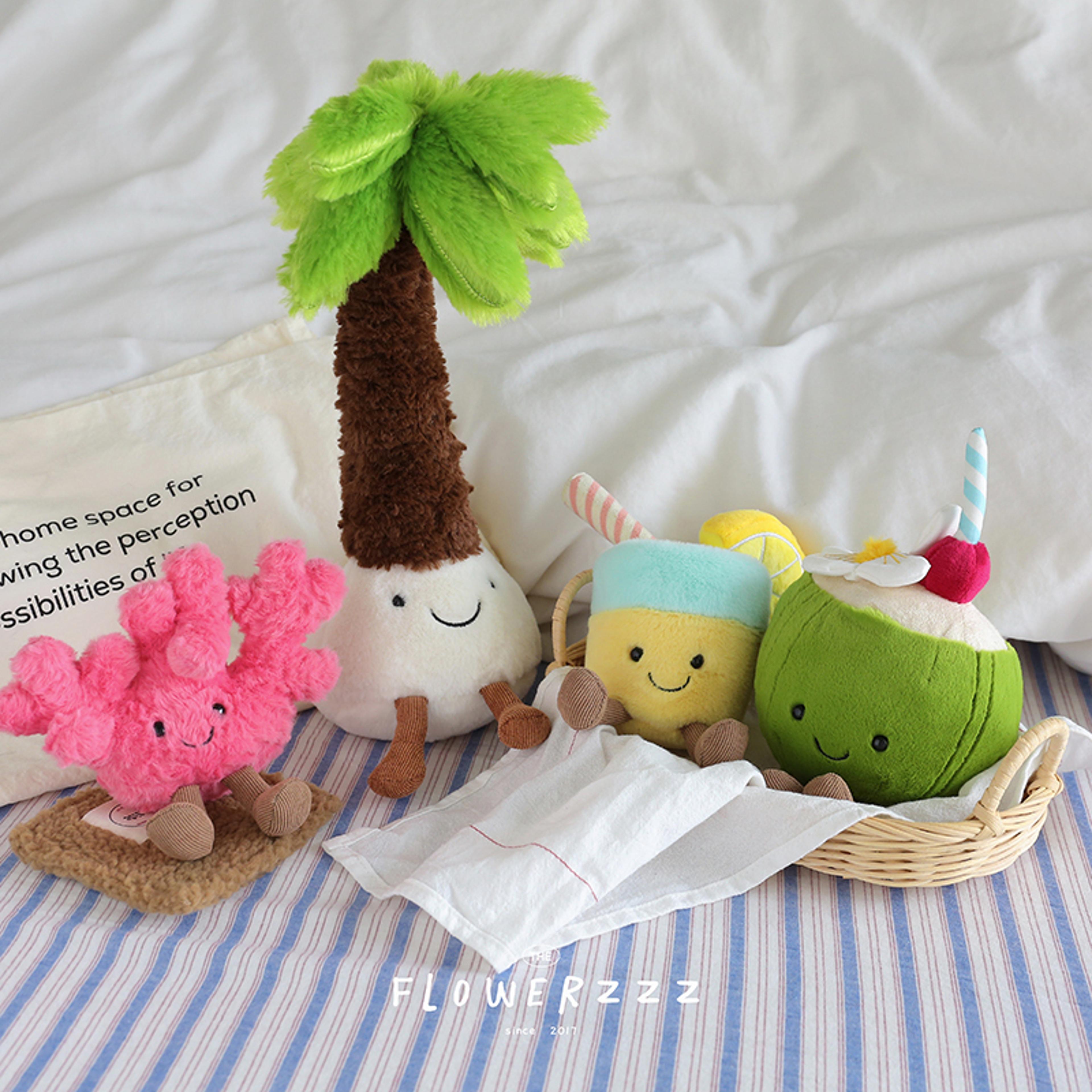 Lemonade Coconut Plushies Very Soft Palm Tree Red Coral Plush Toy Cartoon Doll Home Decor Xmas Gift 2