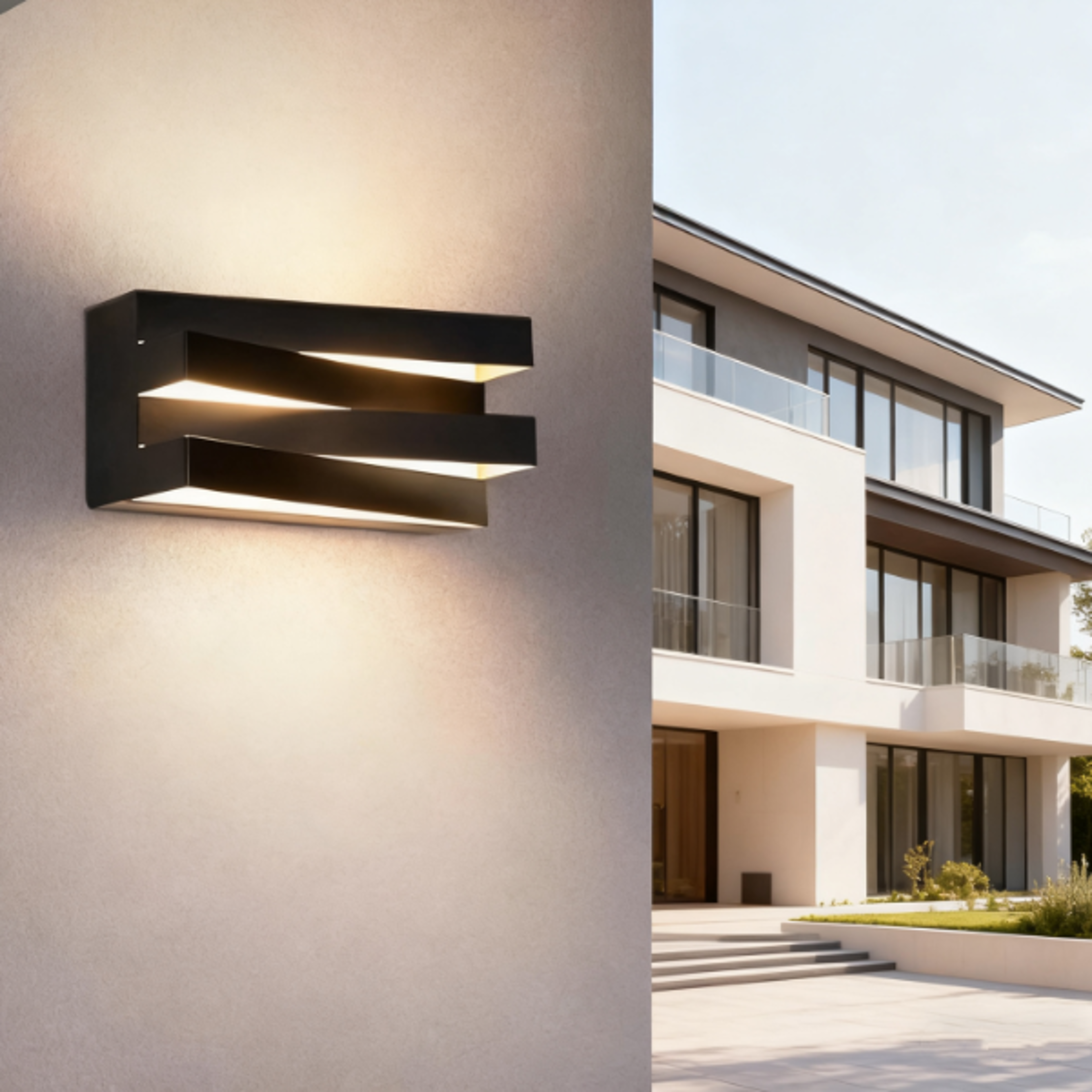 modern outdoor square wall lamp, led villa garden light, porch, bedroom & walkway lighting, stylish outdoor decor