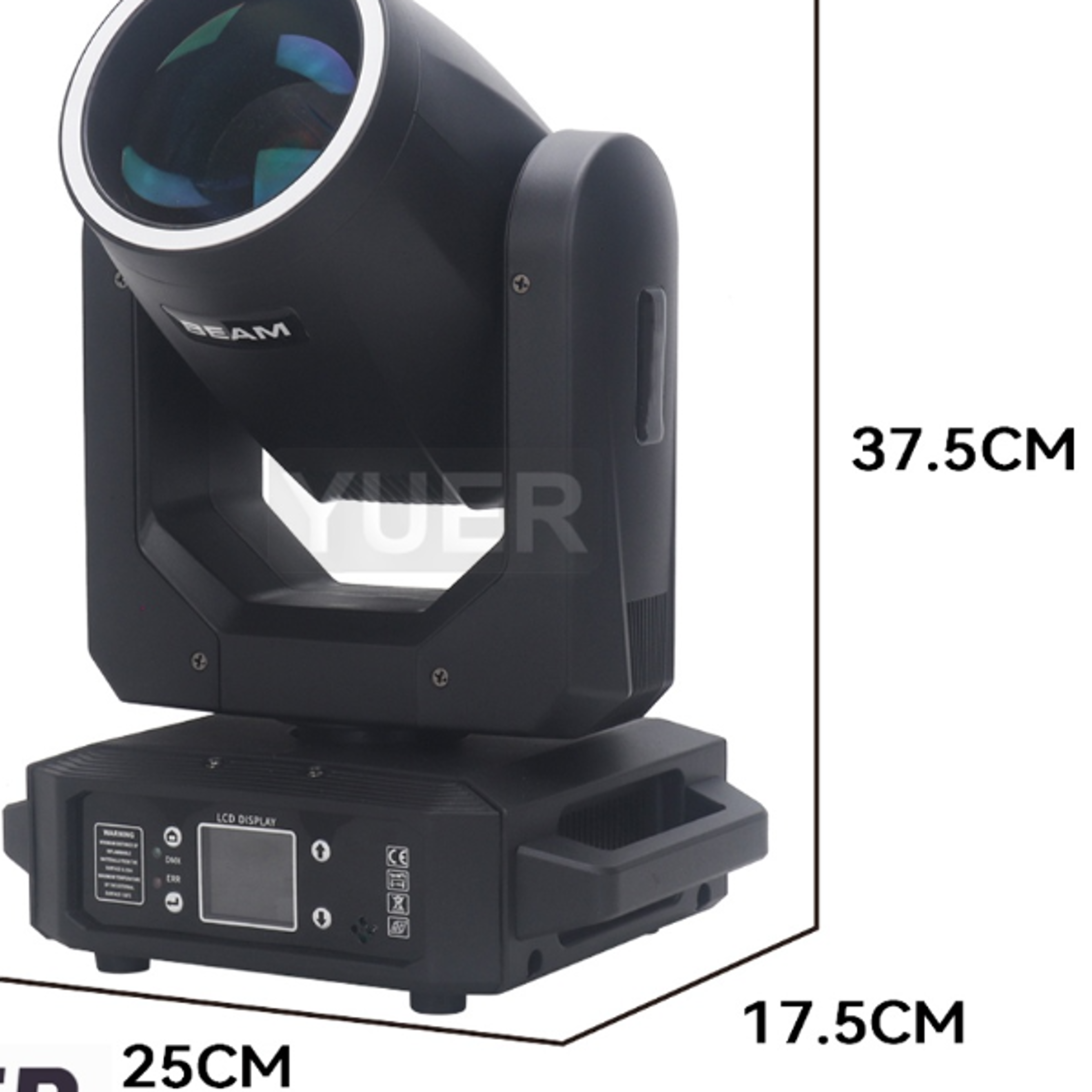 LED Moving Head Light with Ring Beam Spot Rotating Prisms Rainbow Gobo Color Effect for DJ Sta