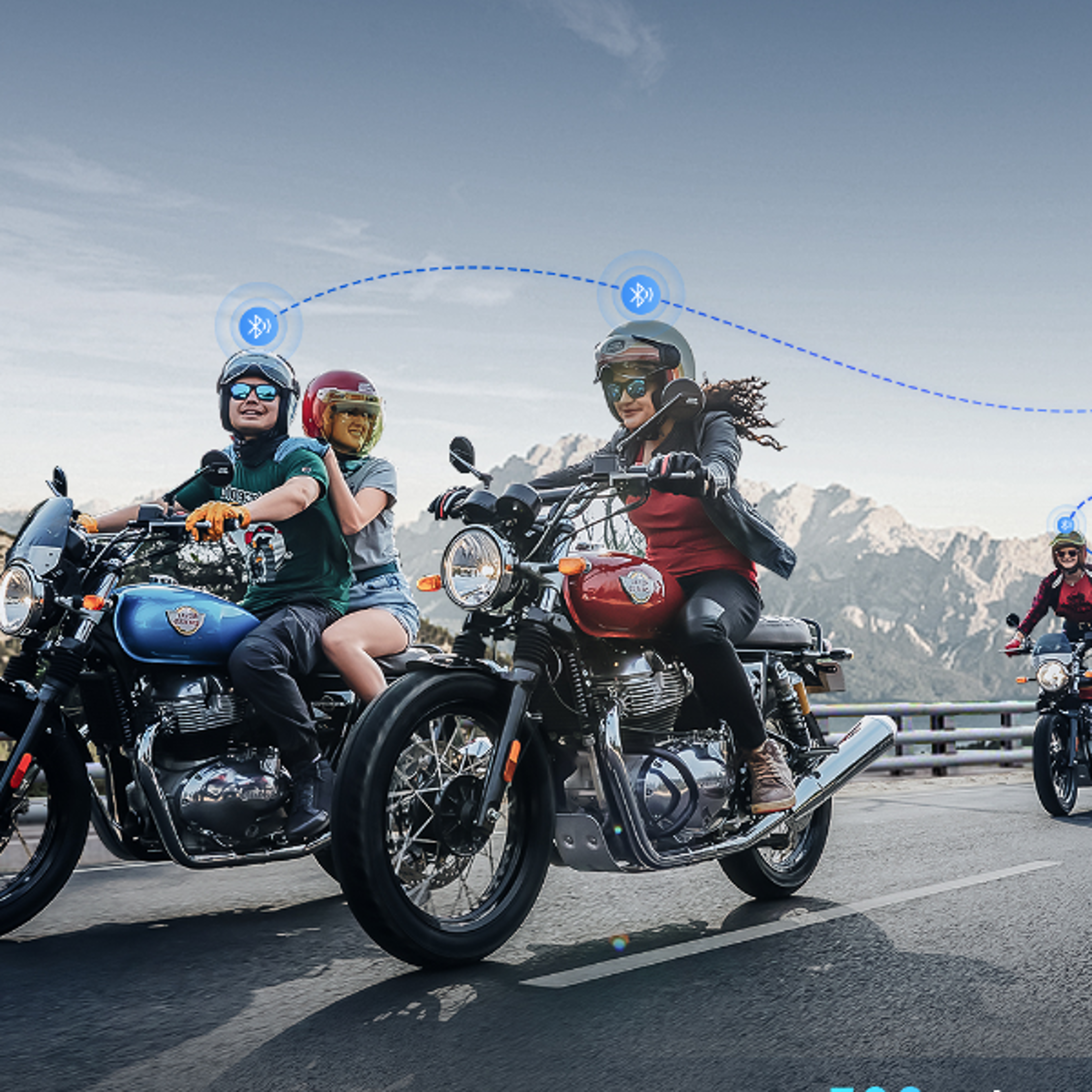 motorcycle intercom bluetooth helmet headset, communicator bt inter phone, share music riding system