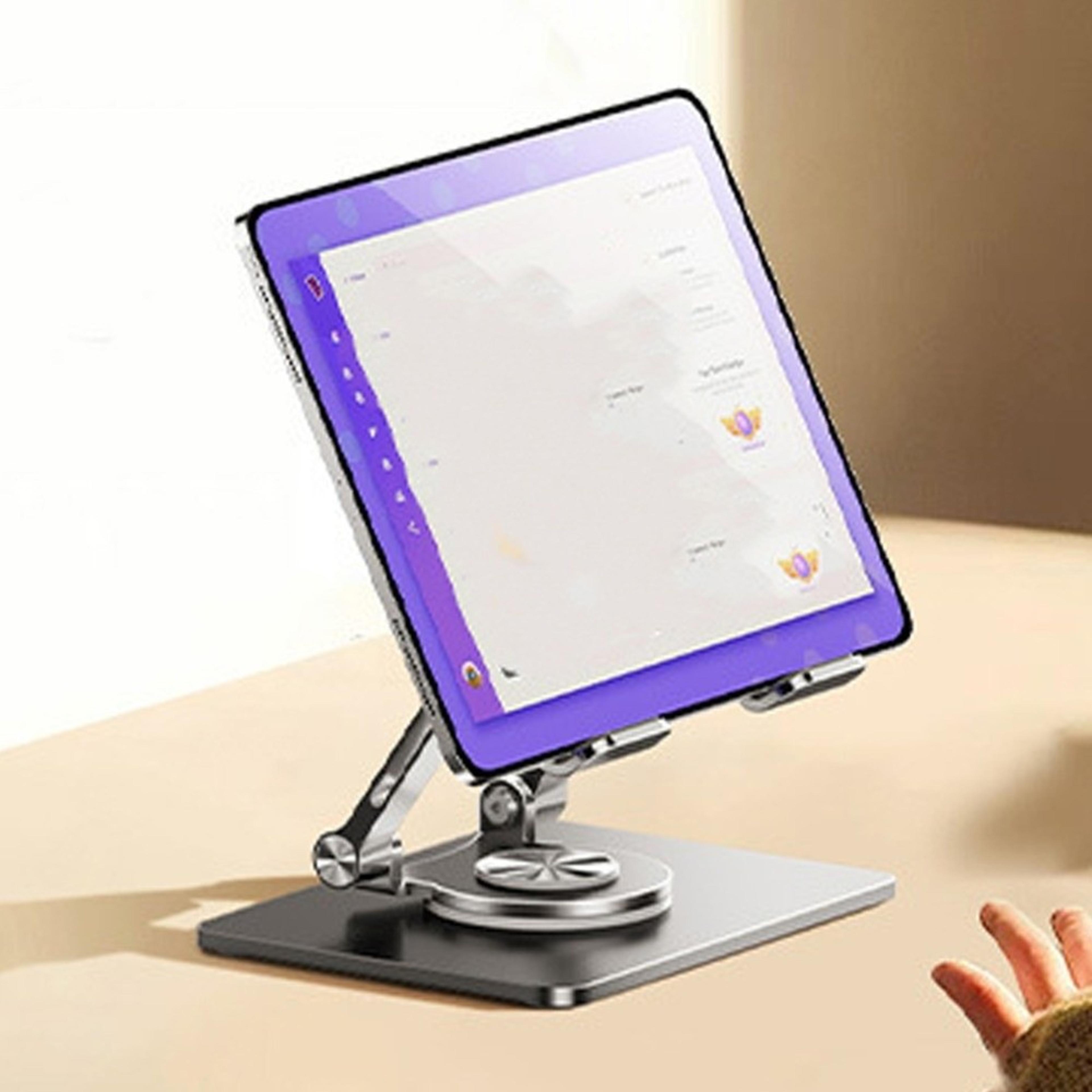 rotation tablet stand, adjustable tablet holder, anti-slip metal bracket, fold able heat dissipation